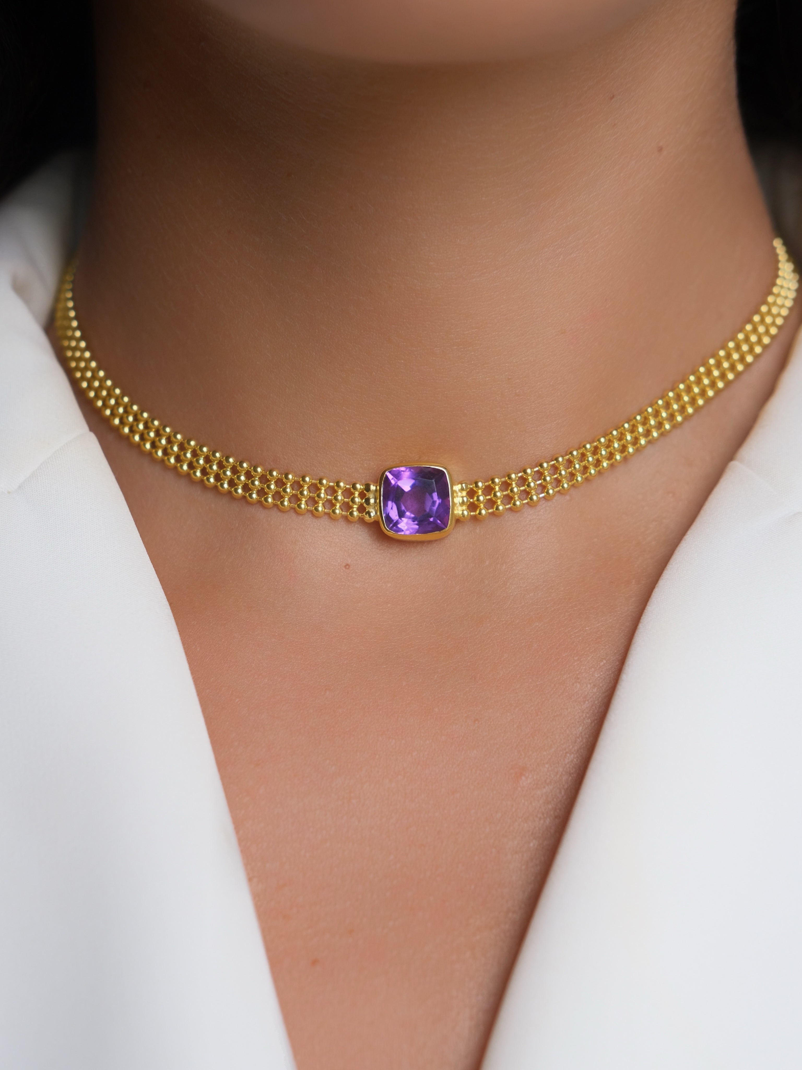 GRACE Amethyst Gold Necklace
