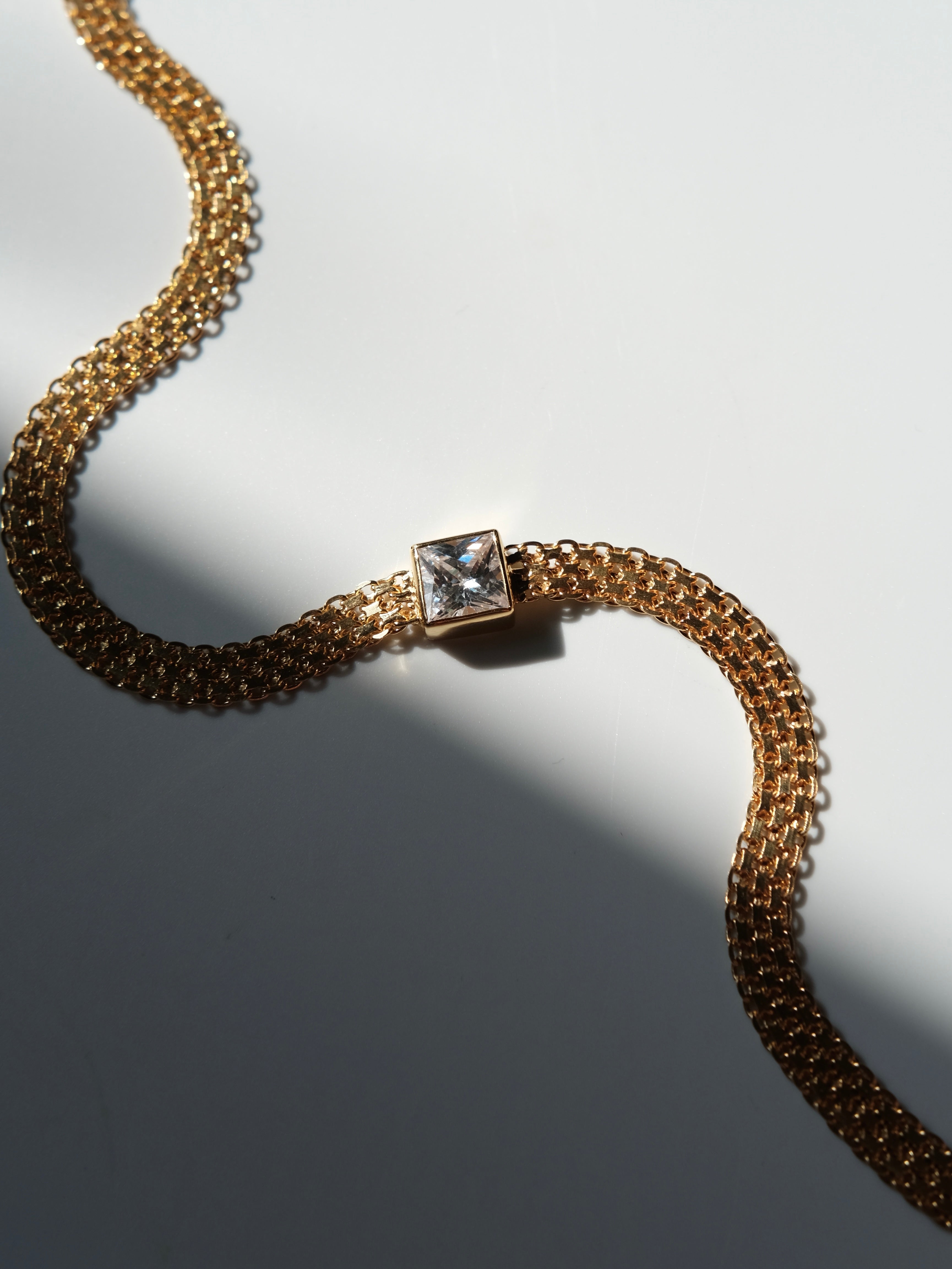 MADINA White CZ Gold Necklace