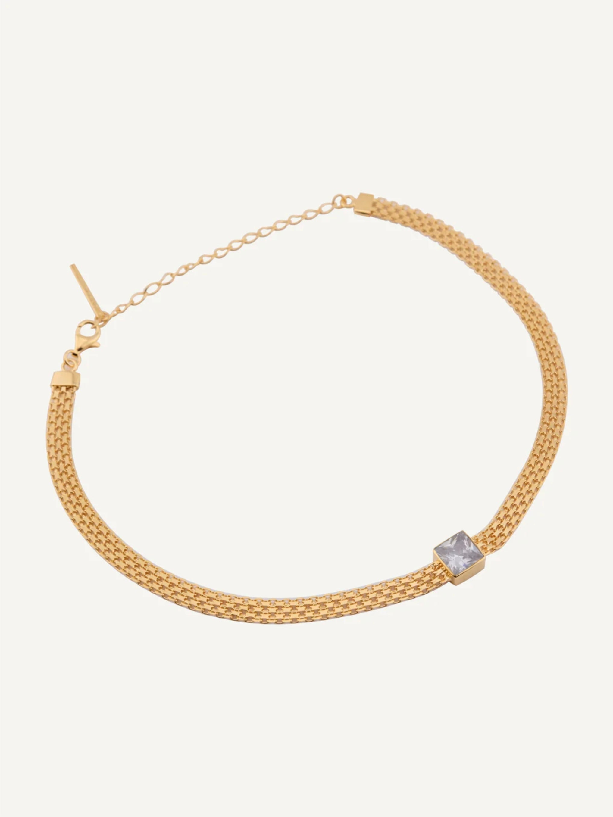 MADINA White CZ Gold Necklace