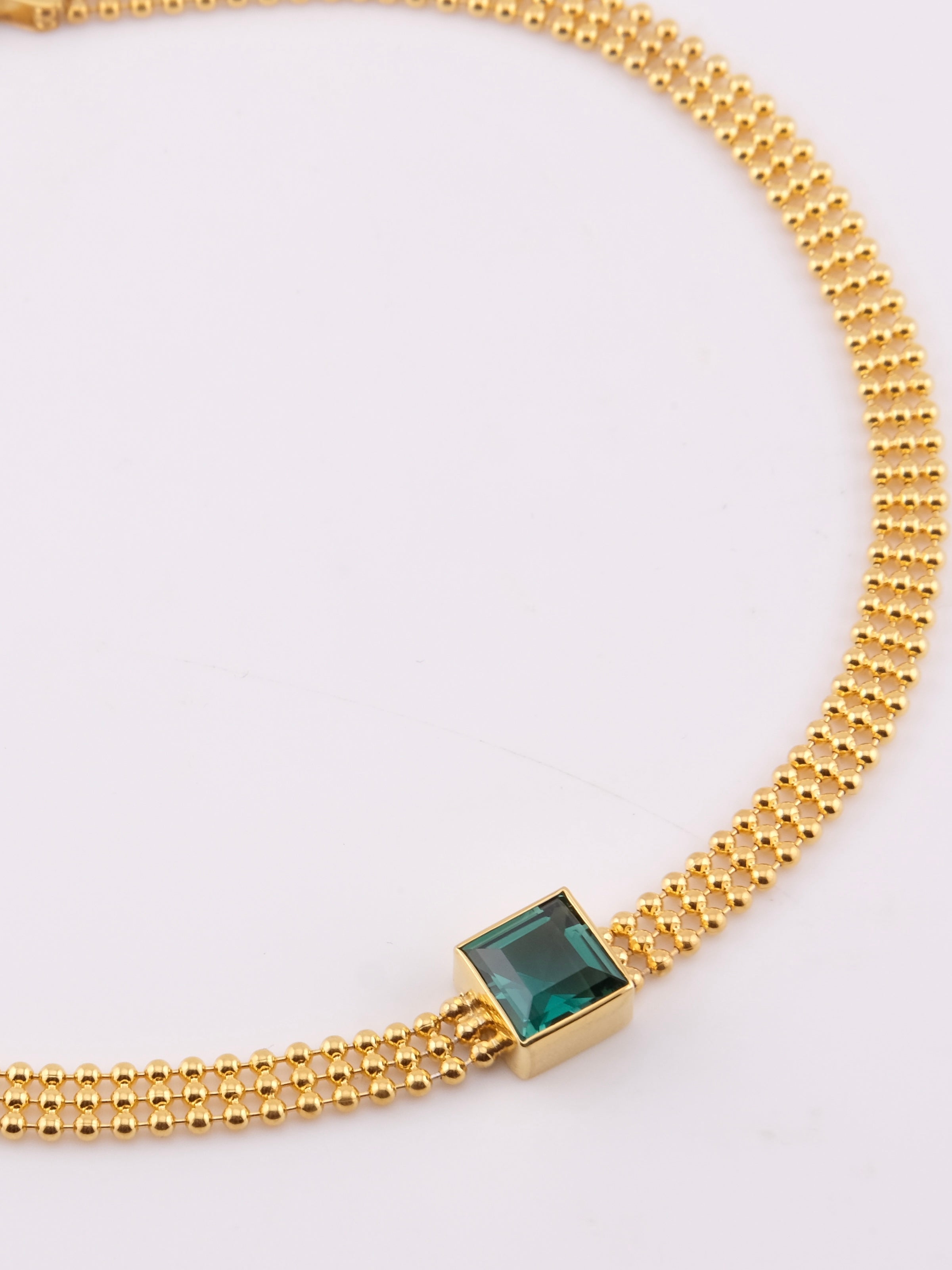 AVA Green Quartz Gold Necklace/Choker