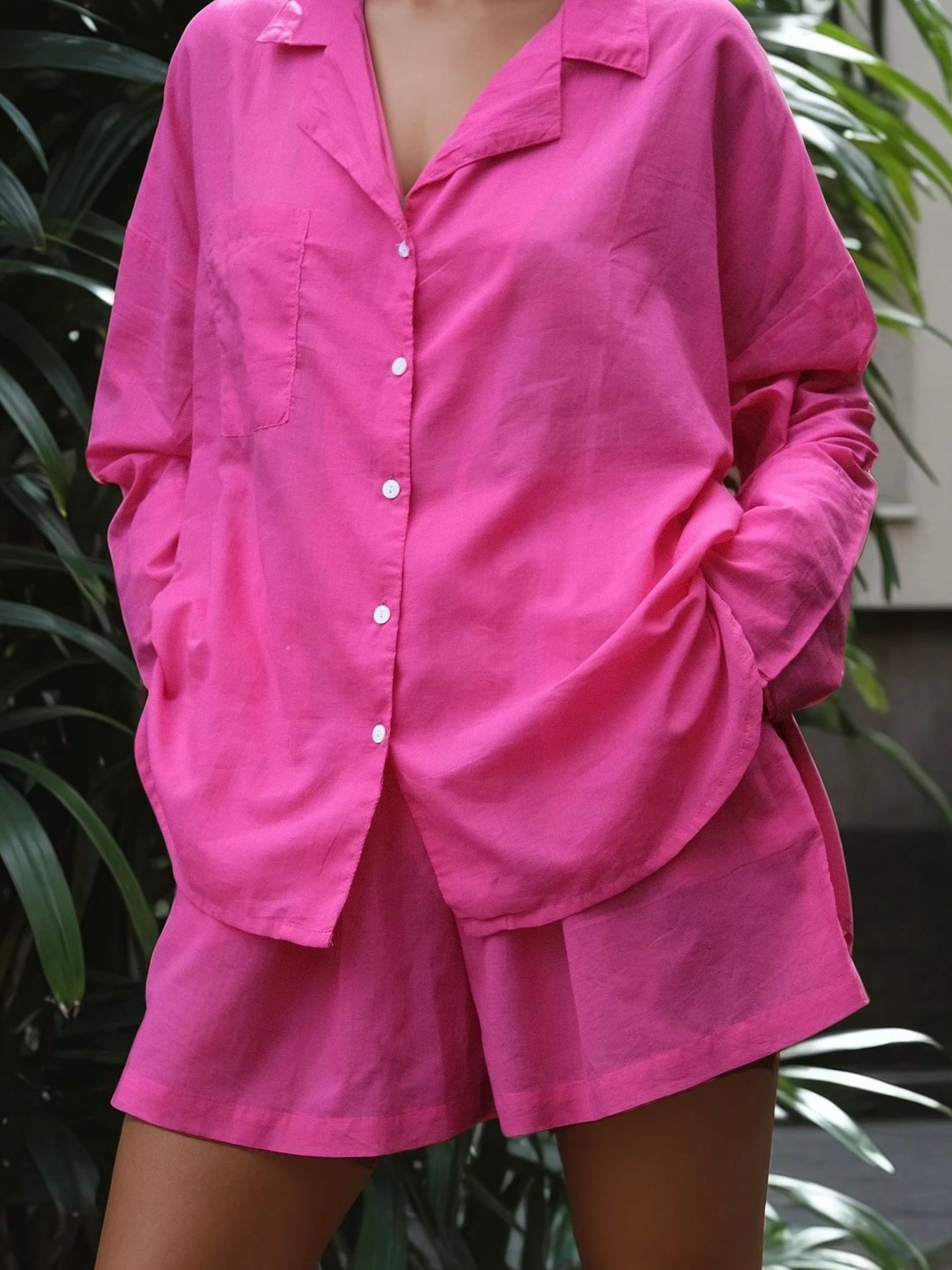 Shorts Sheer Cotton Fuchsia