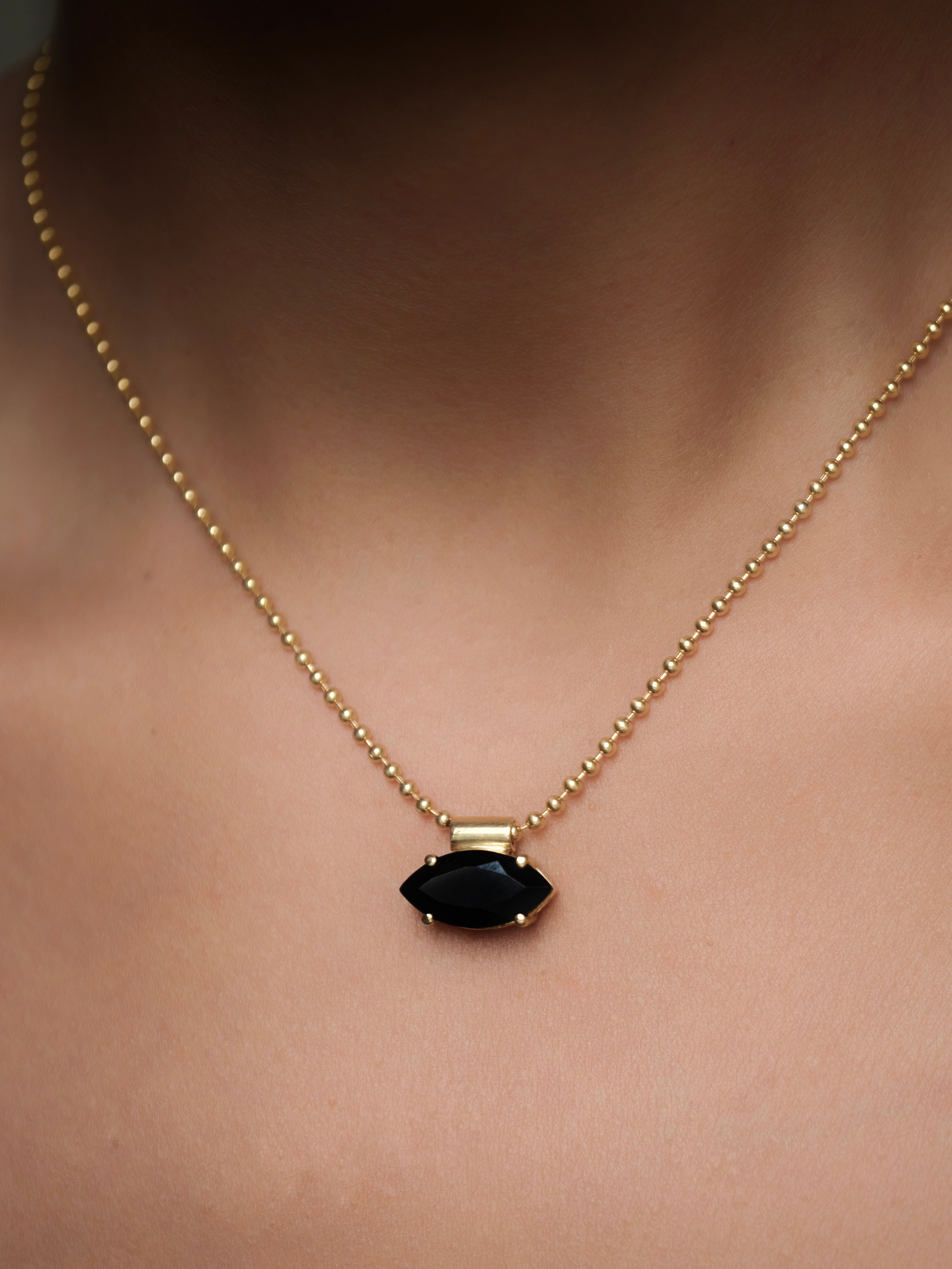 JULIA Black Spinel Gold Necklace by Monad Design