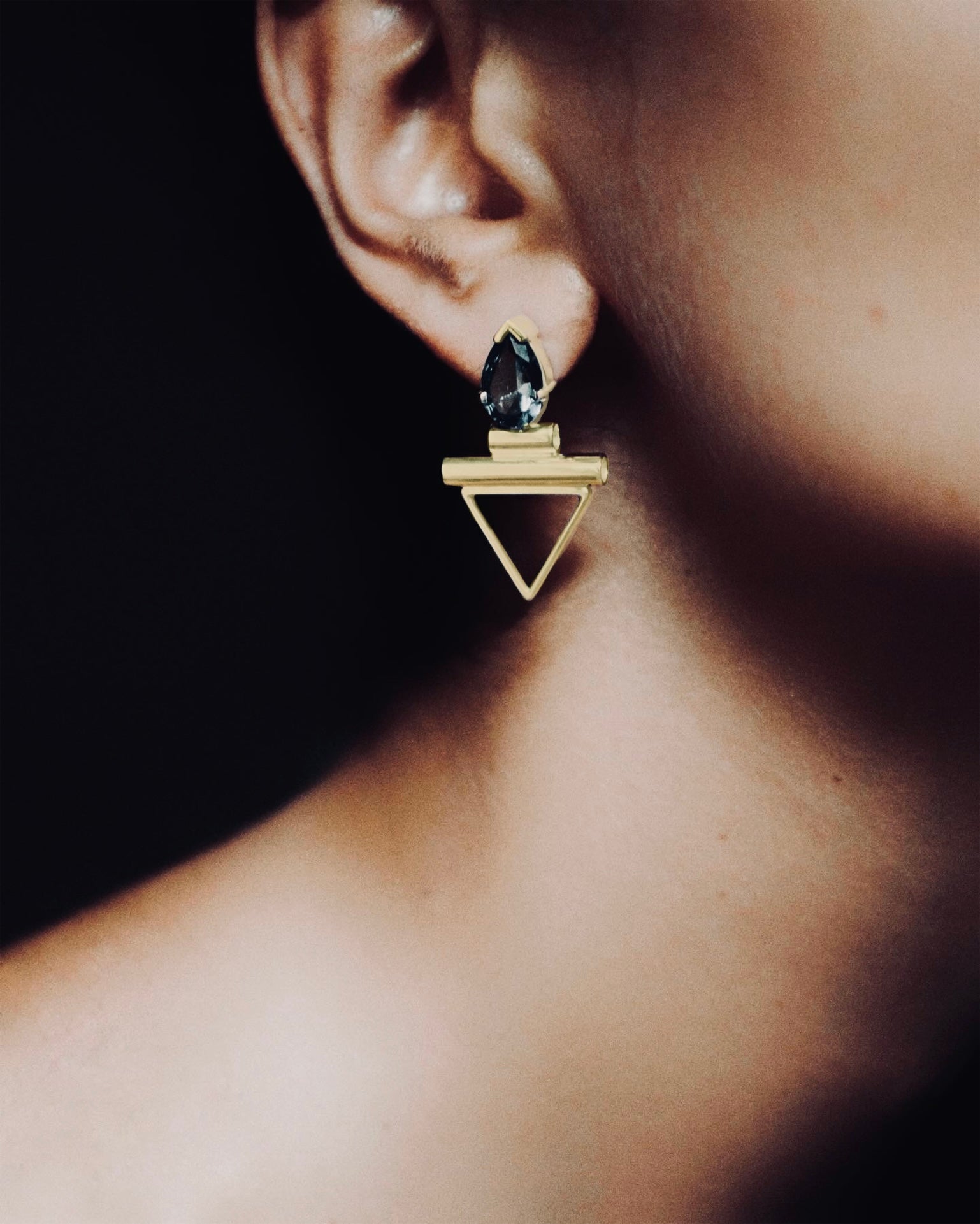 LISA Blue Topaz Gold Earrings