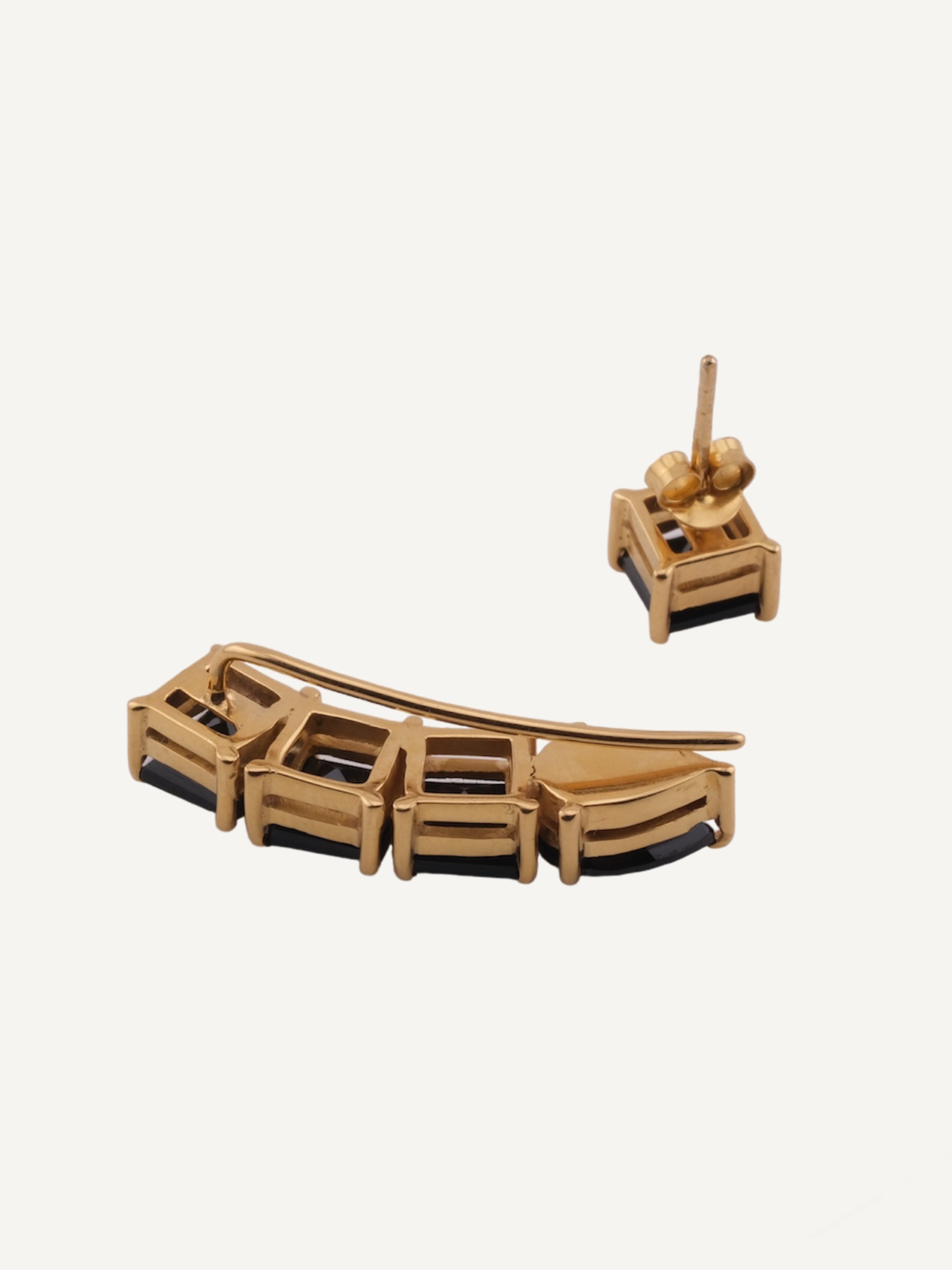 GABRIELLA Black Spinel Gold Earrings