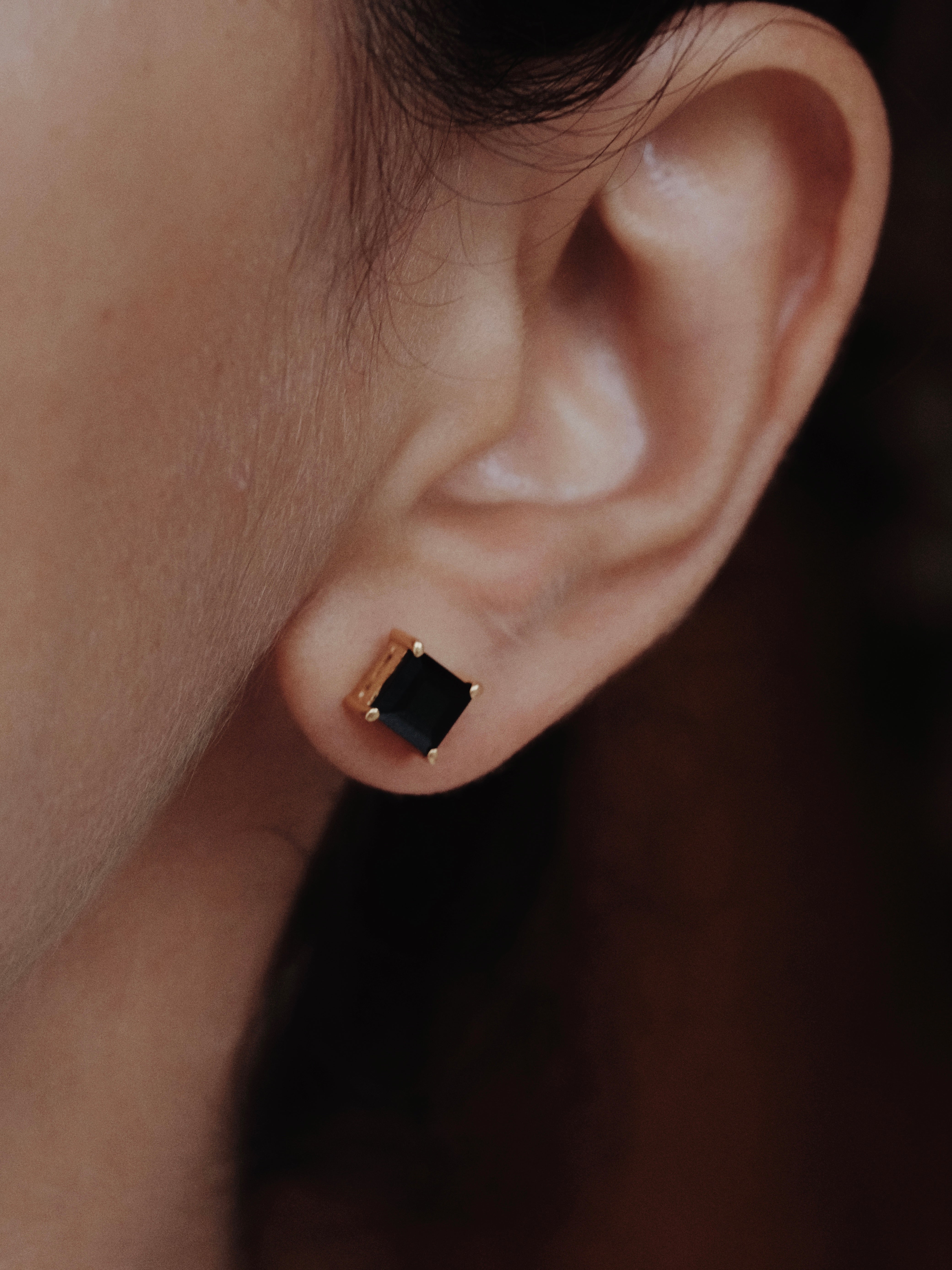 GABRIELLA Black Spinel Gold Earrings
