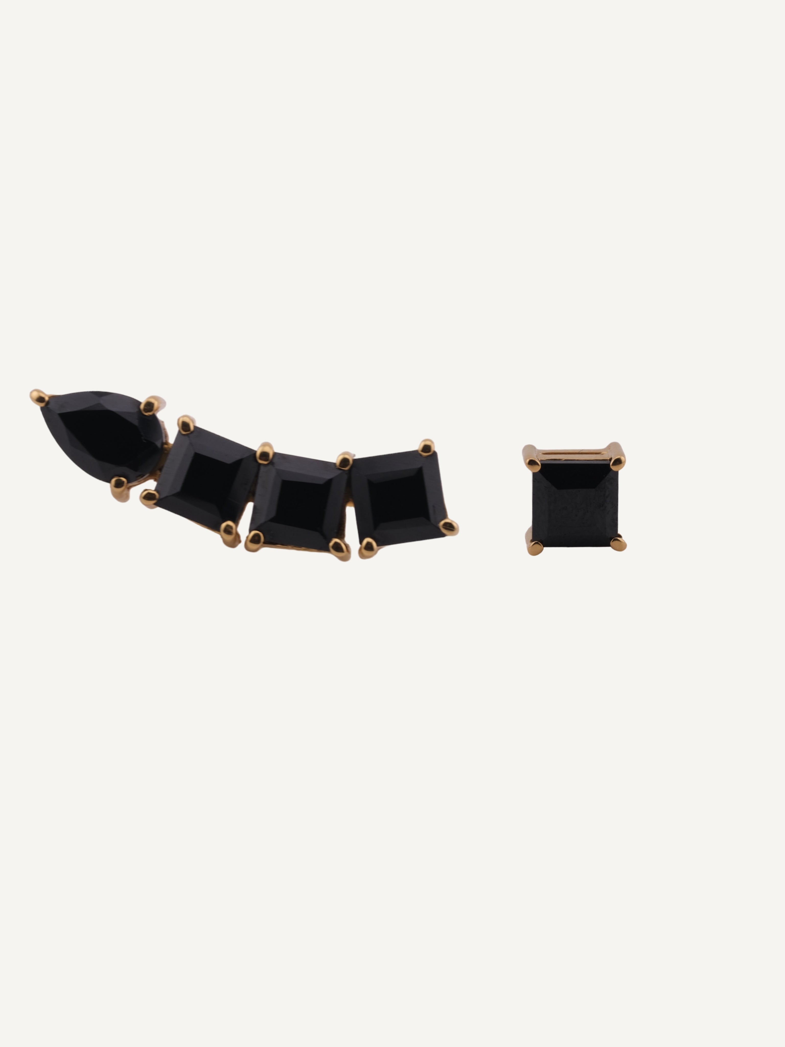 GABRIELLA Black Spinel Gold Earrings