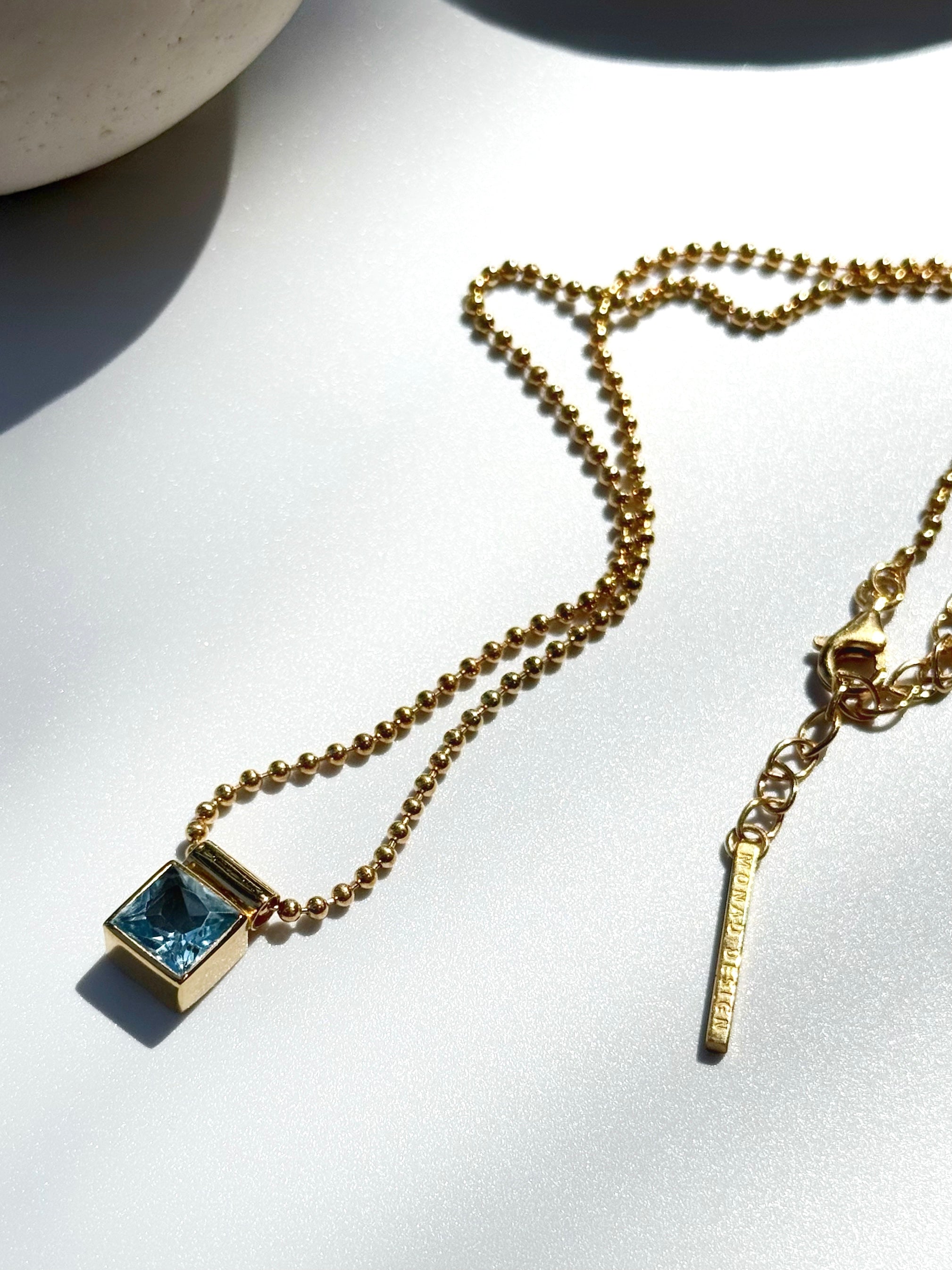 MONICA Blue Topaz Gold Necklace