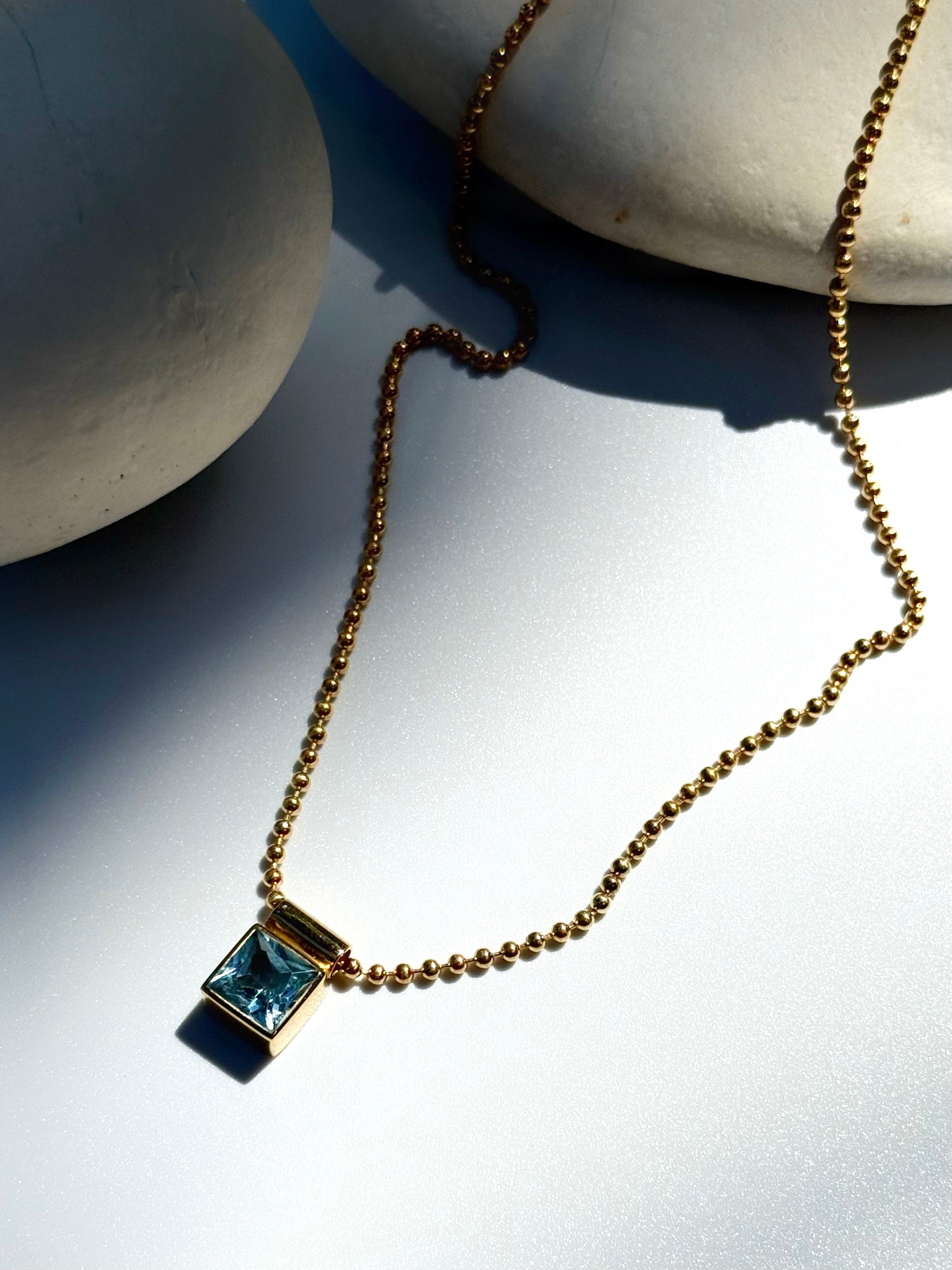 MONICA Blue Topaz Gold Necklace