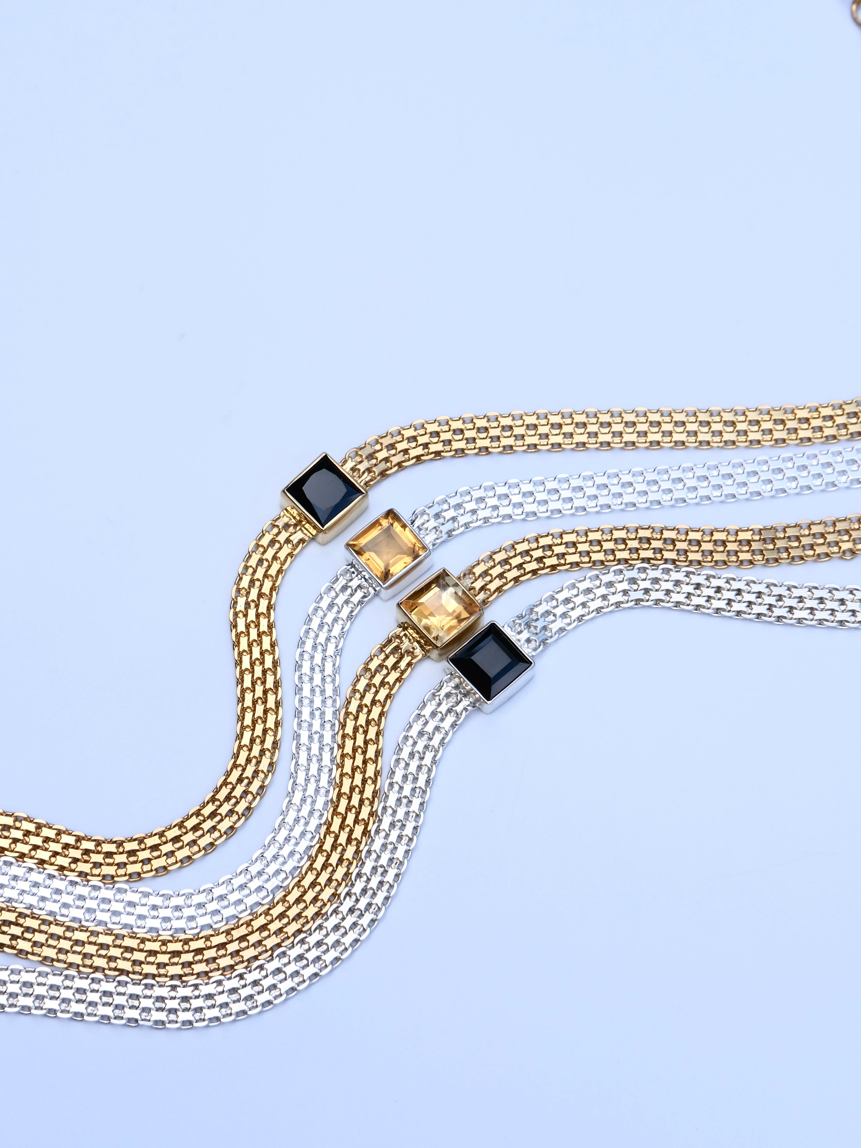 MADINA Black Spinel Silver Necklace