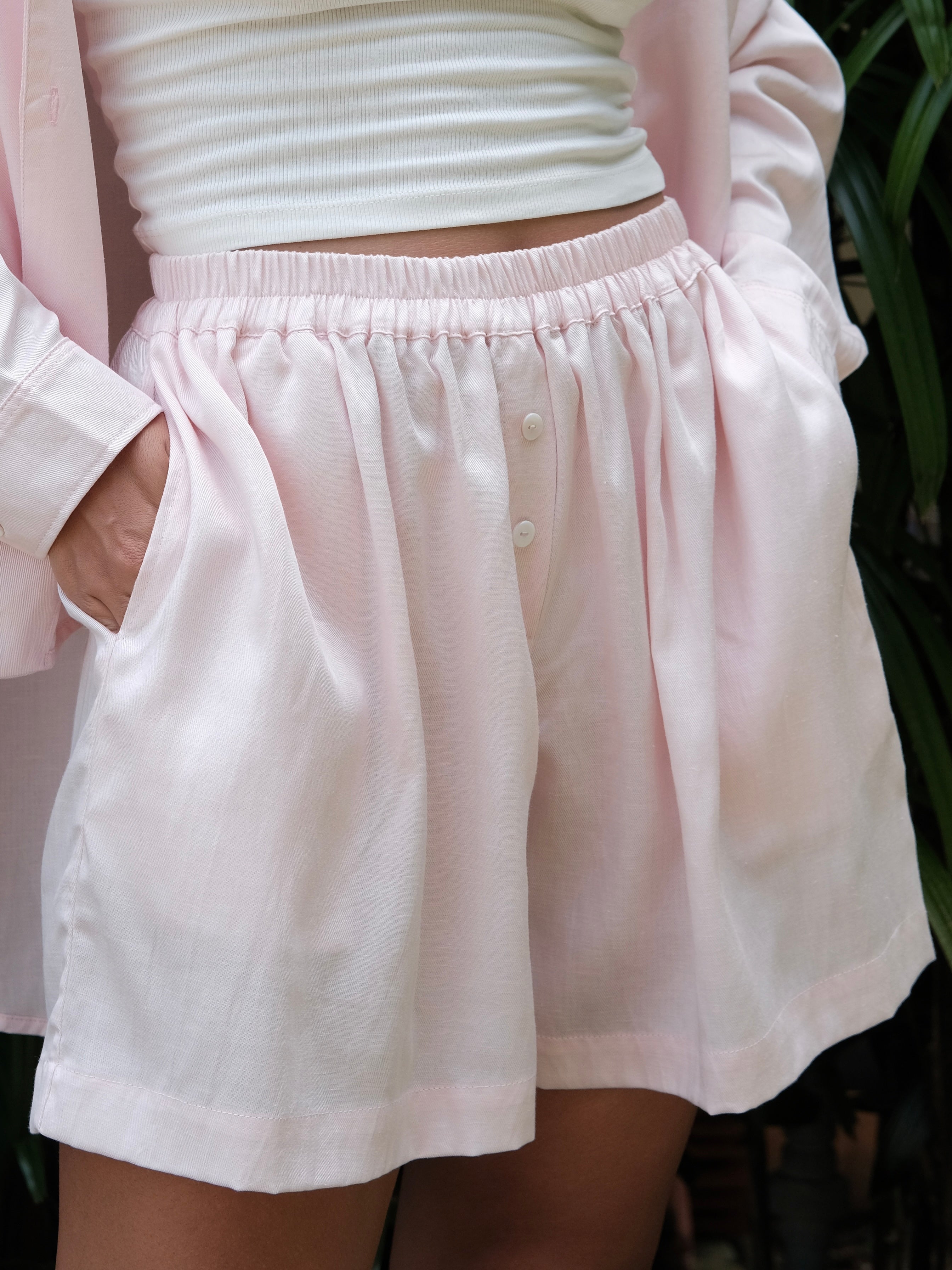 Shorts Cotton-Linen Pink