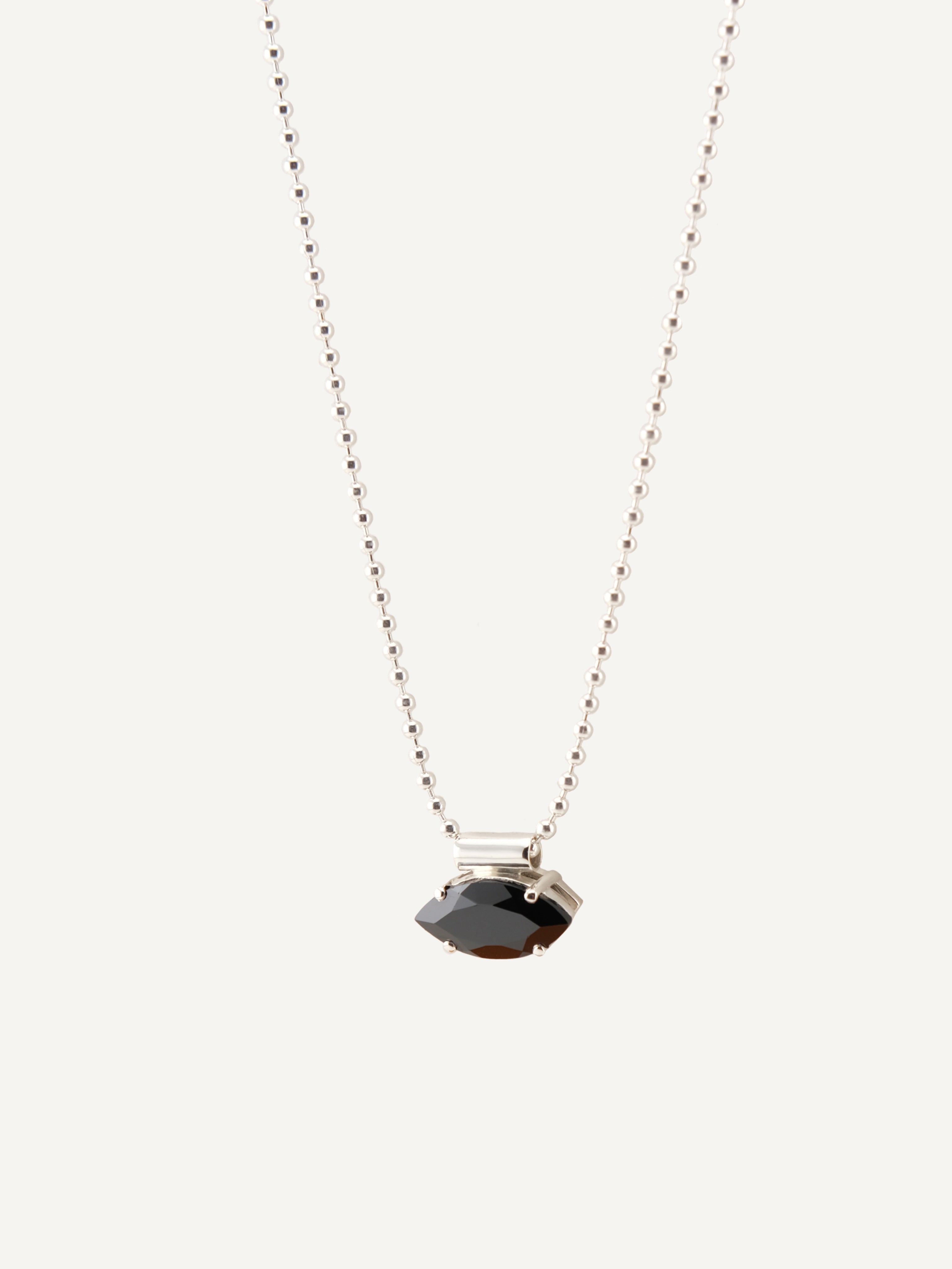 JULIA Black Spinel Silver Necklace
