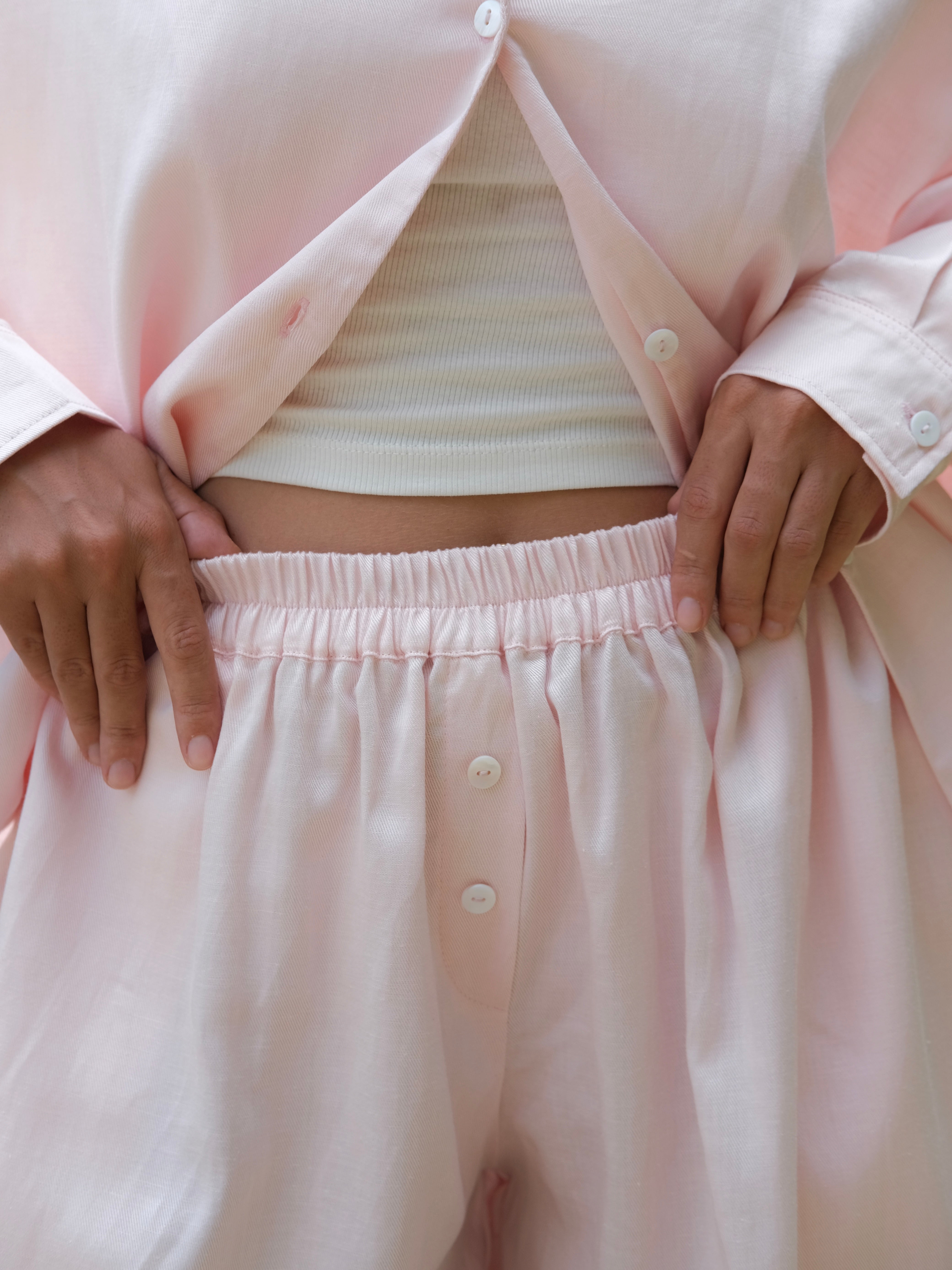 Shorts Cotton-Linen Pink