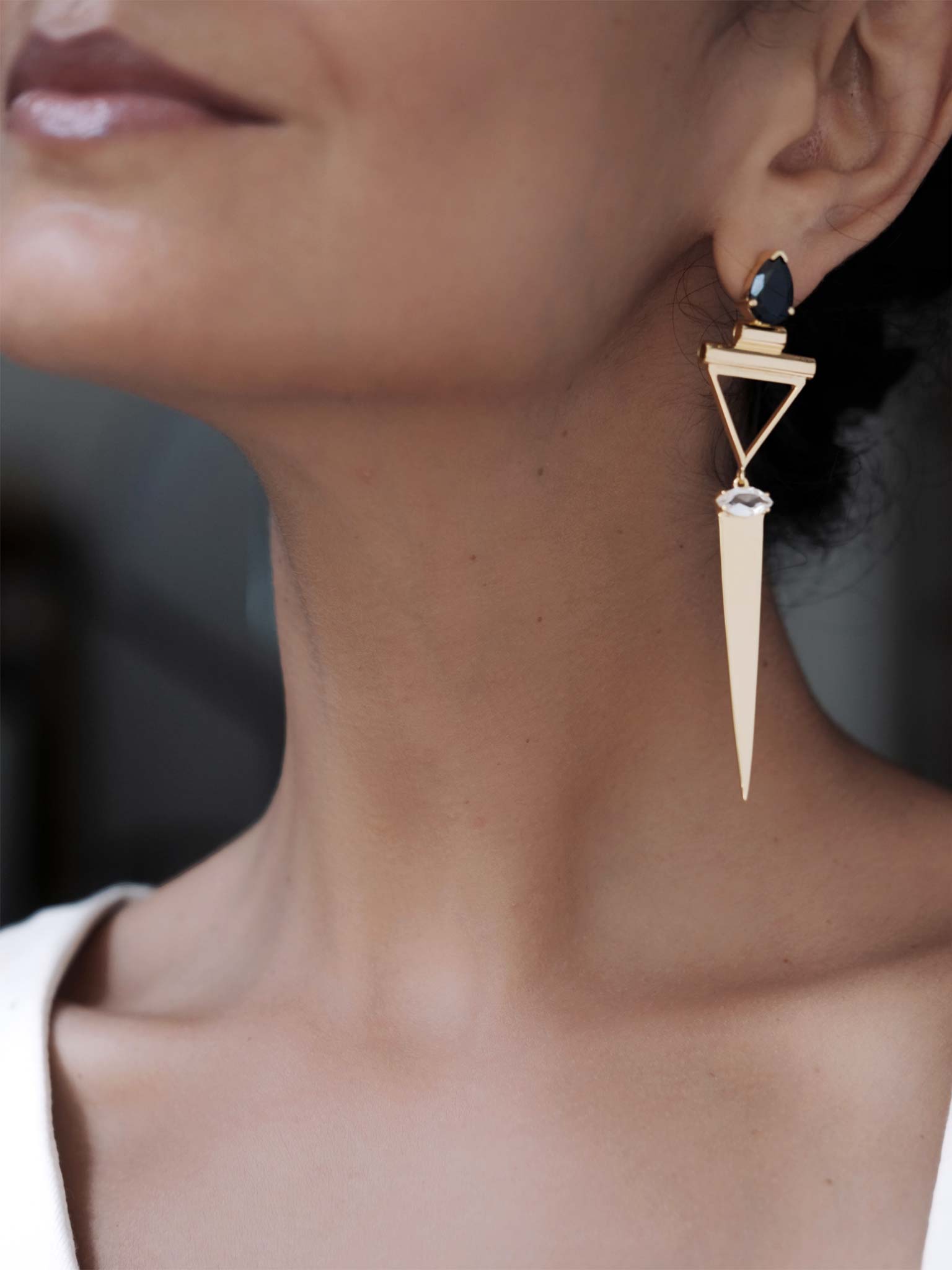 Earrings Lika Gold on model