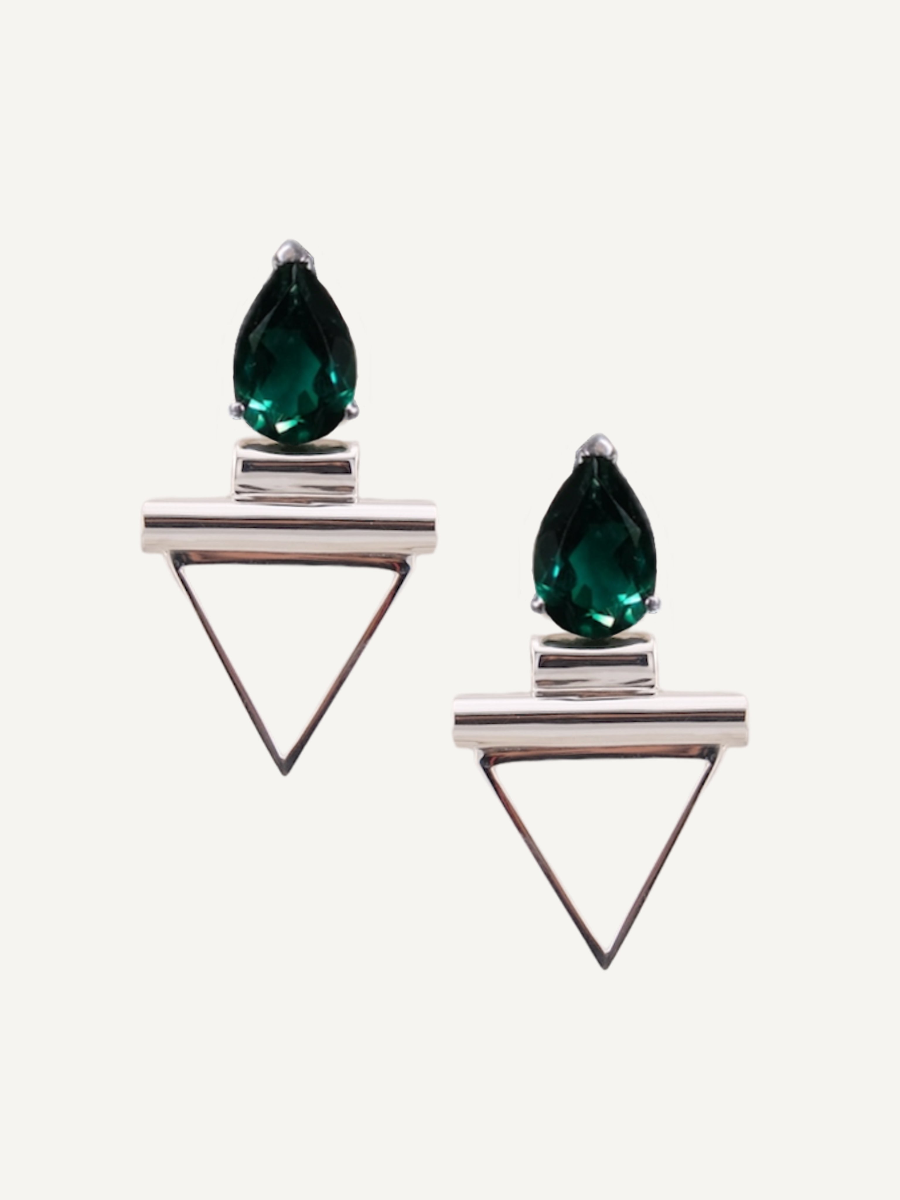 LISA Green Quartz Silver Earrings