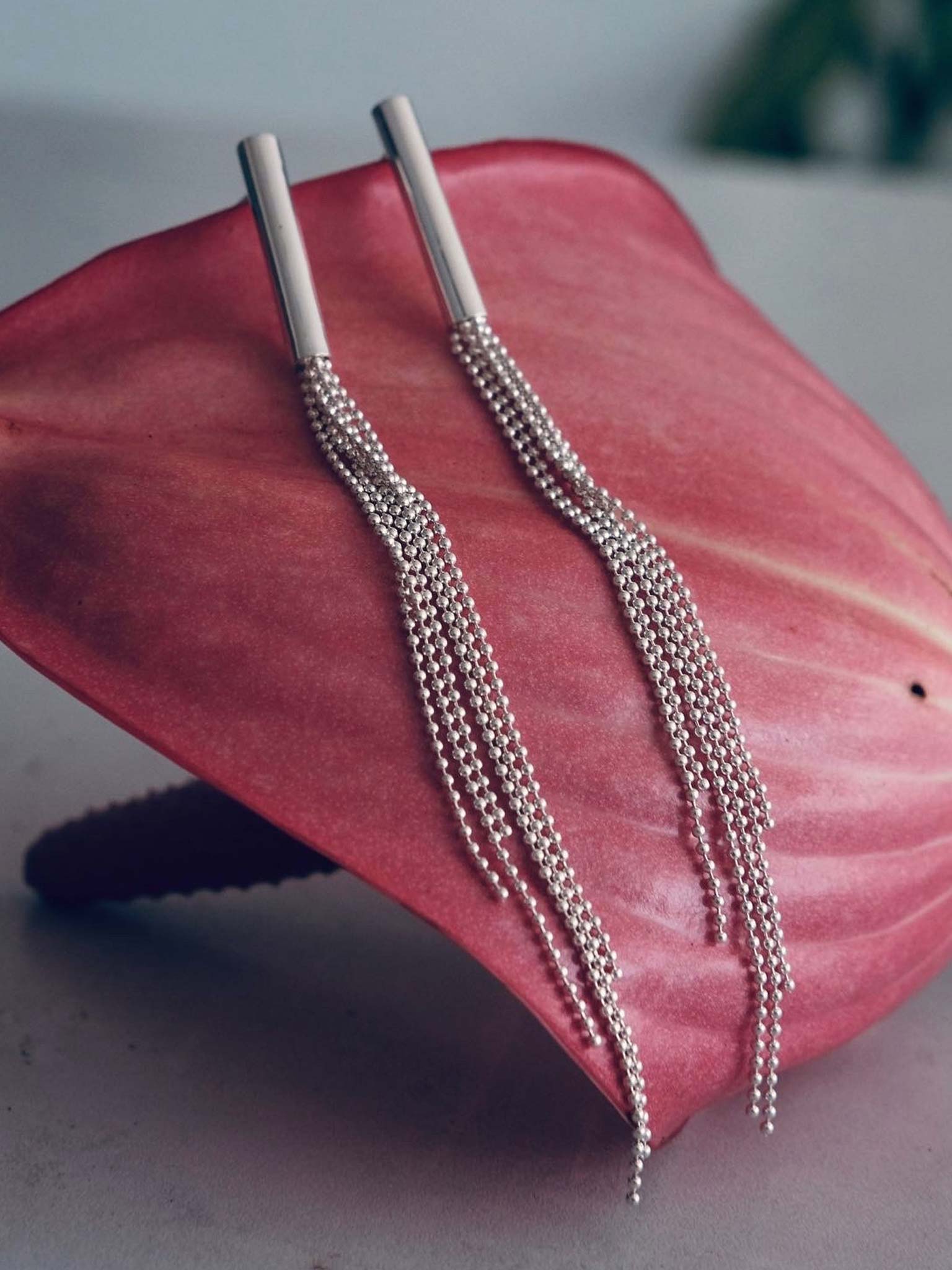 Earrings Samantha Silver on flower