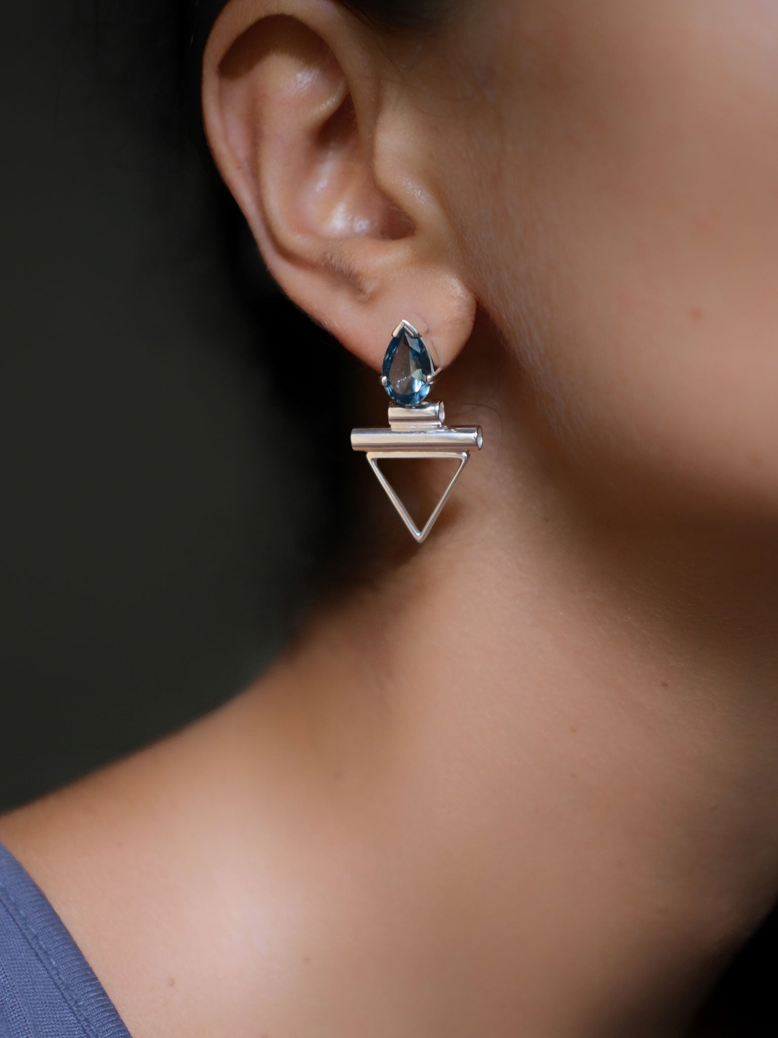 LISA Blue Topaz Silver Earrings