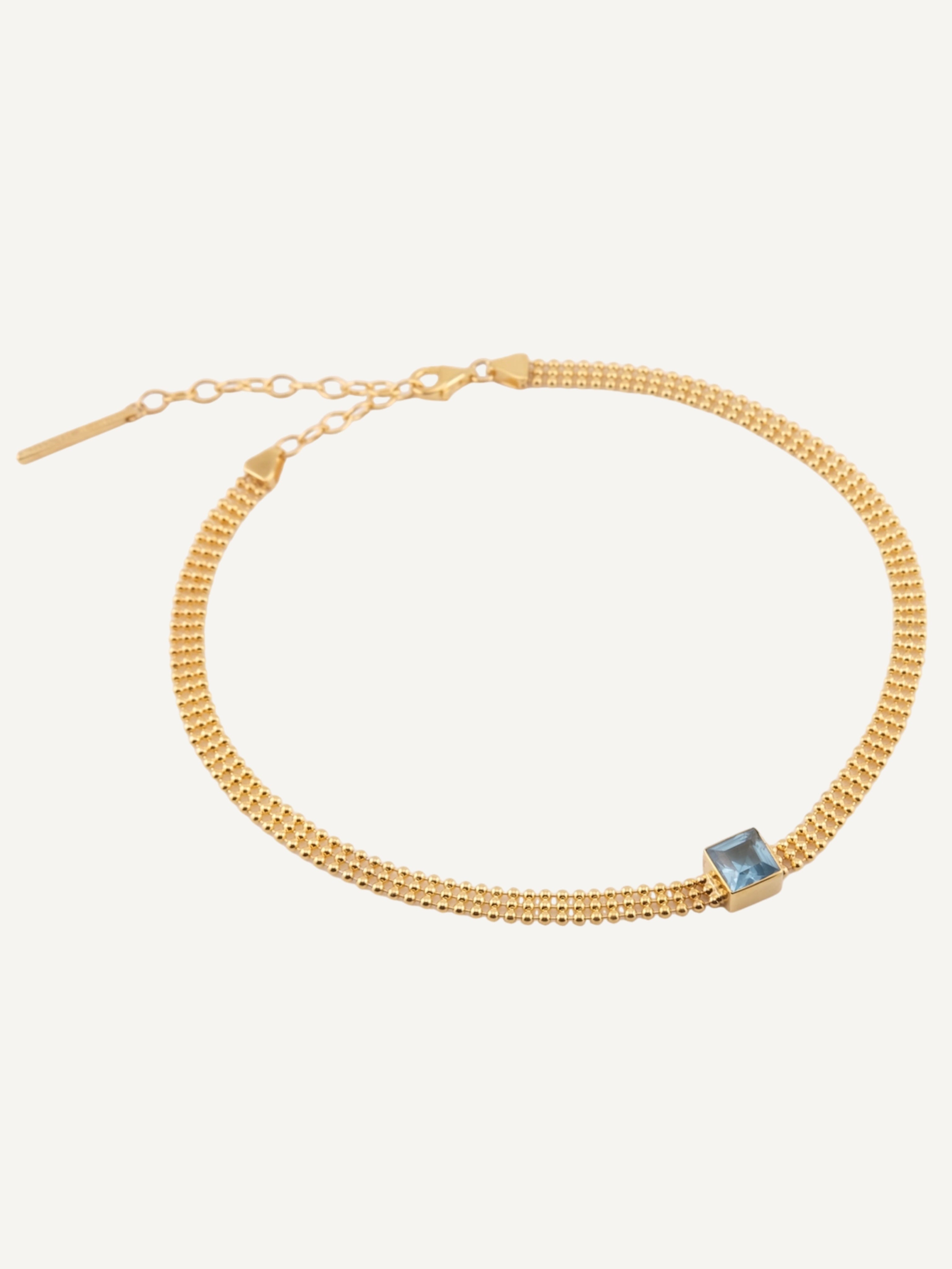 AVA Blue Topaz Gold Necklace/Choker