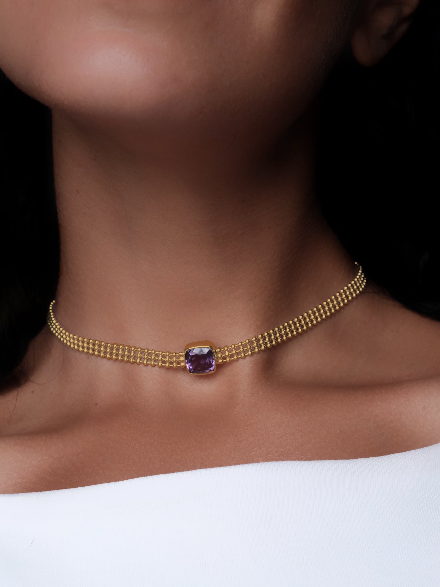 GRACE Amethyst Gold Necklace