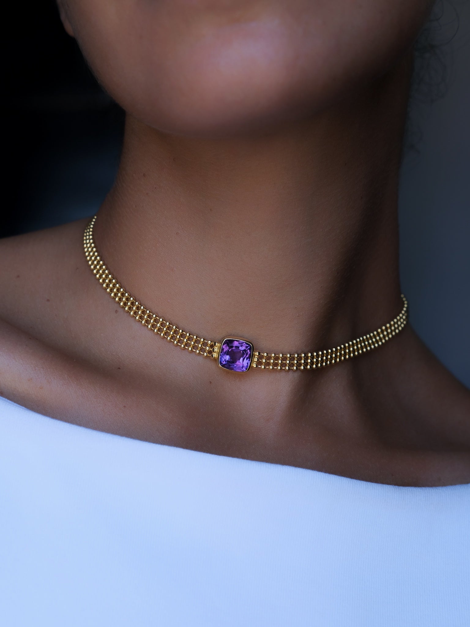 GRACE Amethyst Gold Necklace
