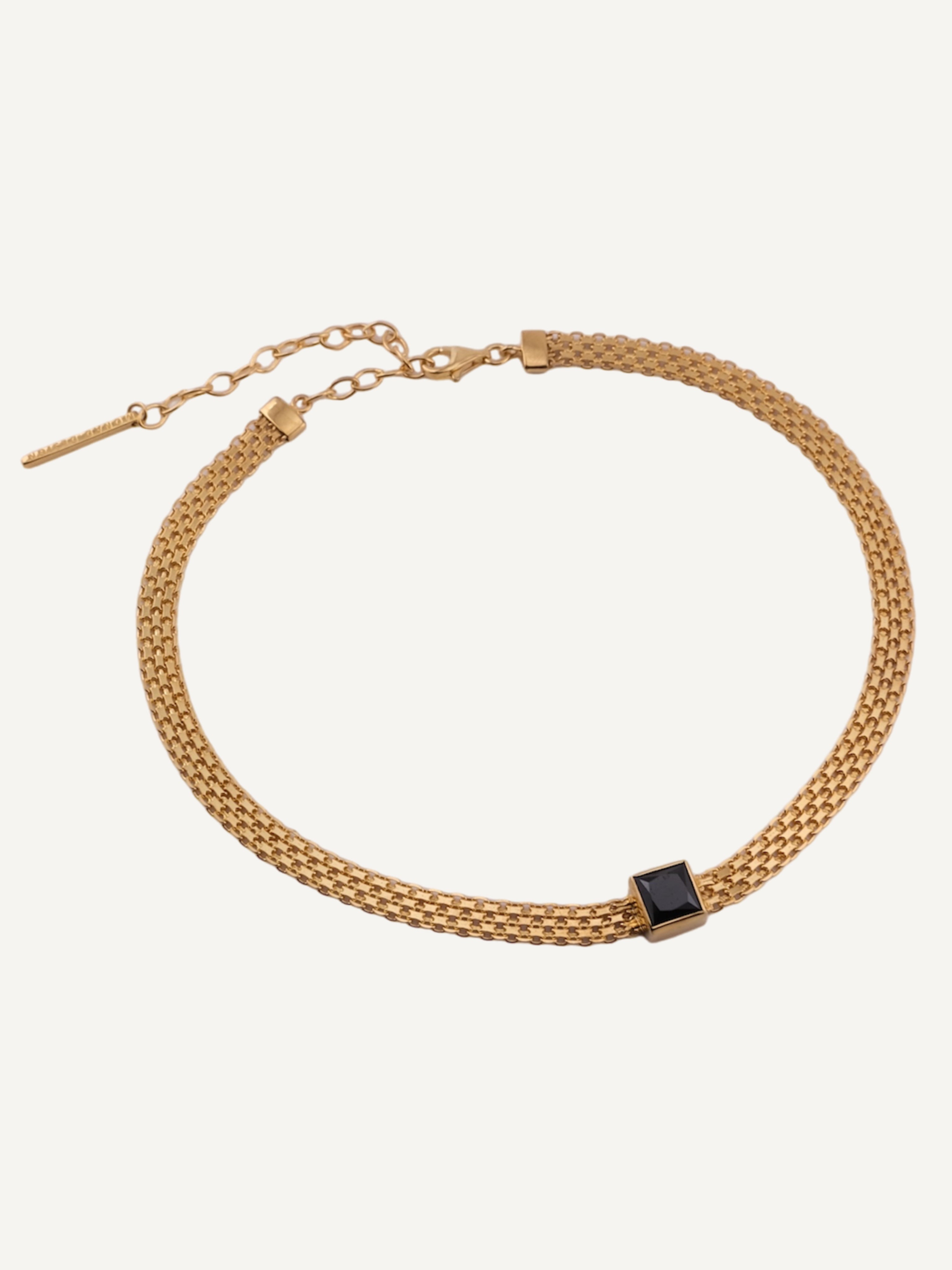 MADINA Black Spinel Gold Necklace