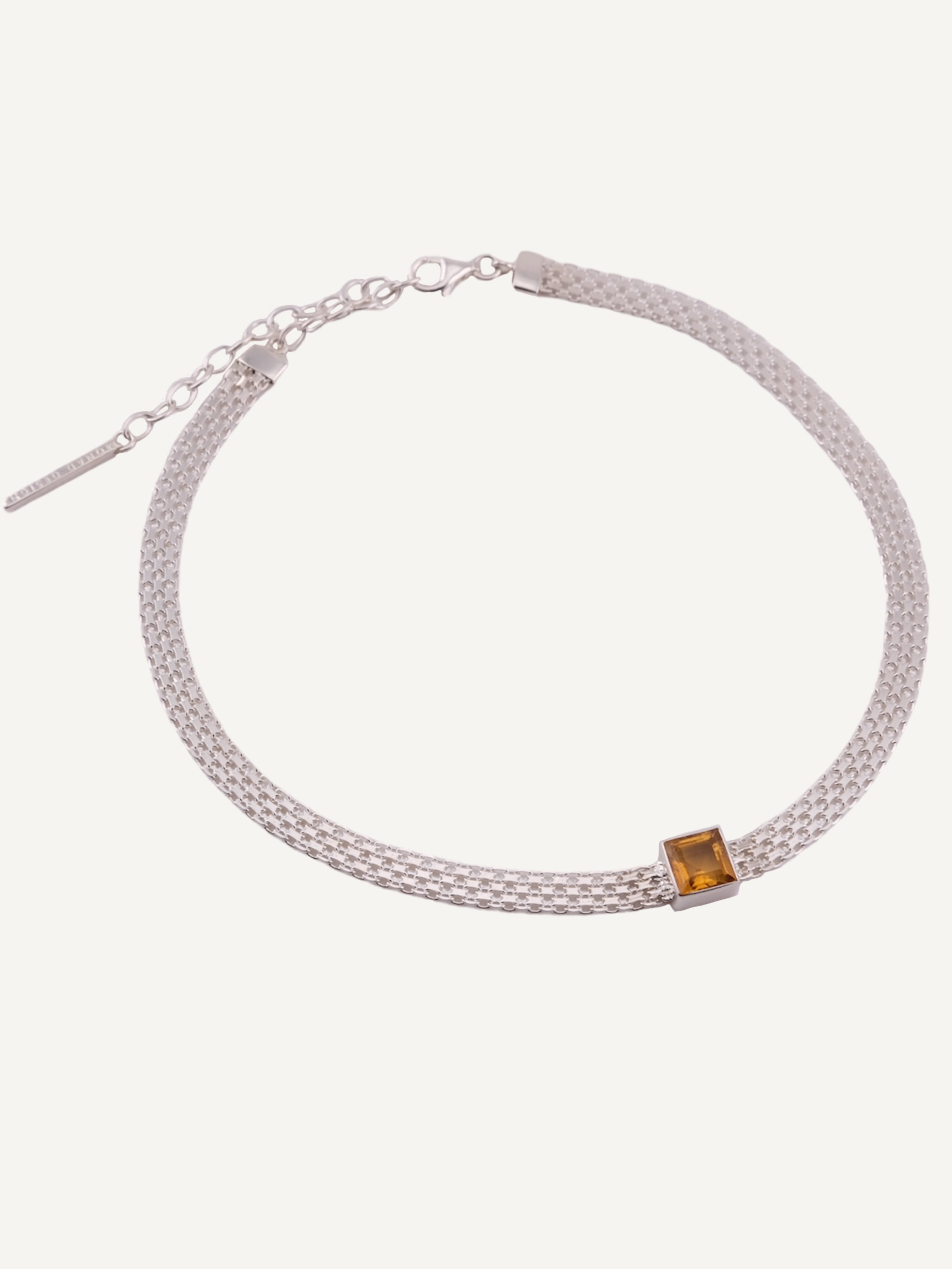 MADINA Citrine Silver Necklace
