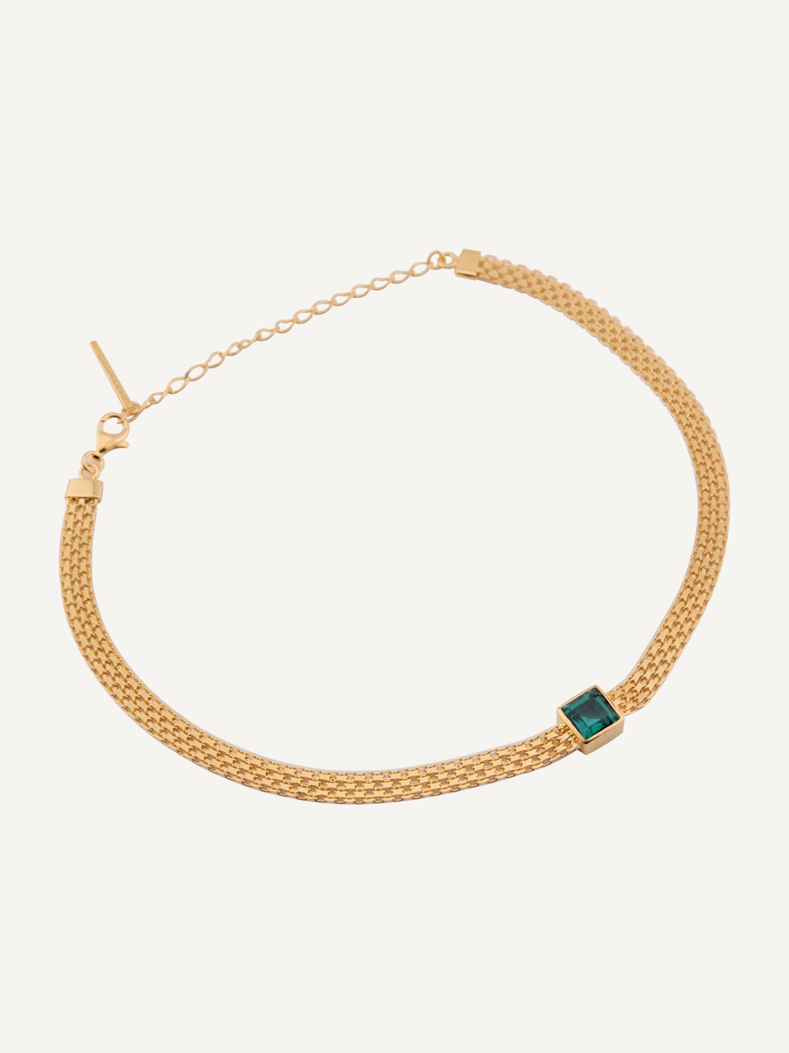 MADINA Green Quartz Gold Necklace