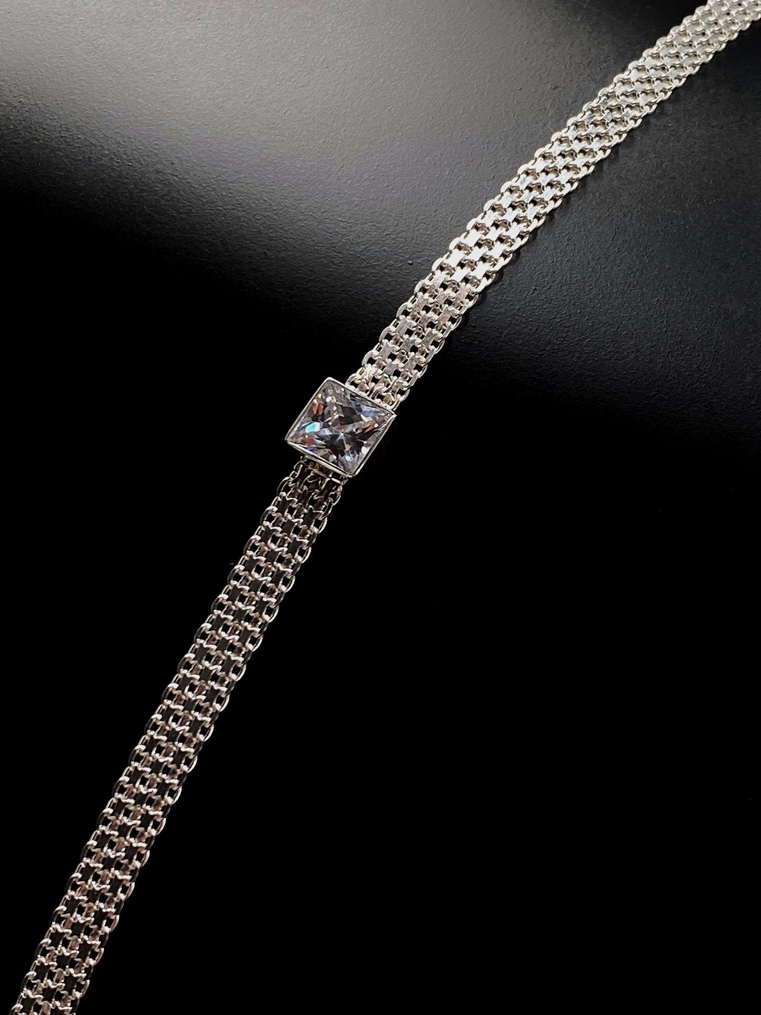 MADINA White CZ Silver Necklace