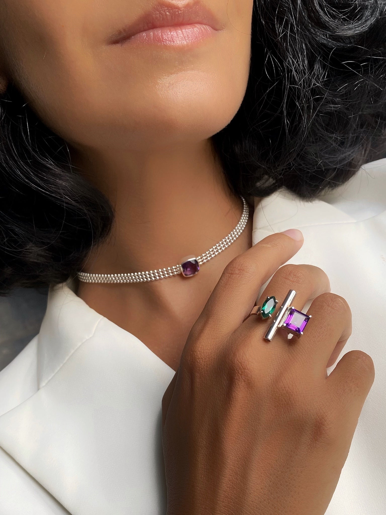 GRACE Amethyst Silver Necklace