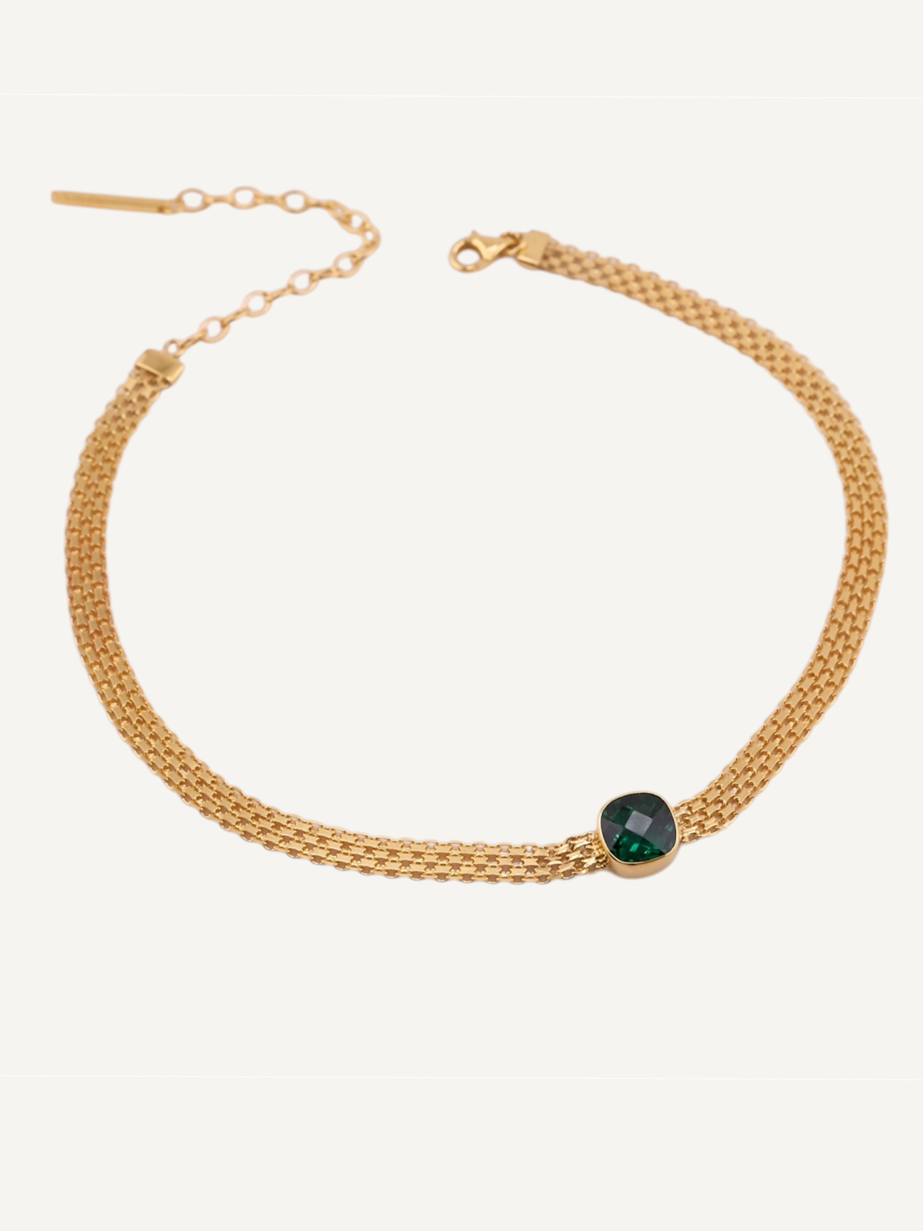 GWEN Green Quartz Gold Necklace