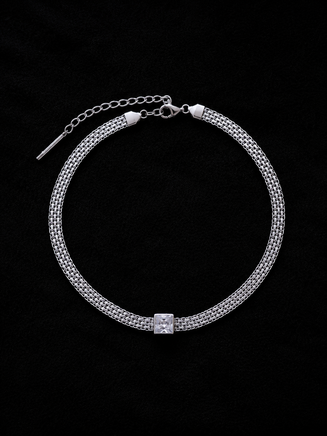 MADINA White CZ Silver Necklace