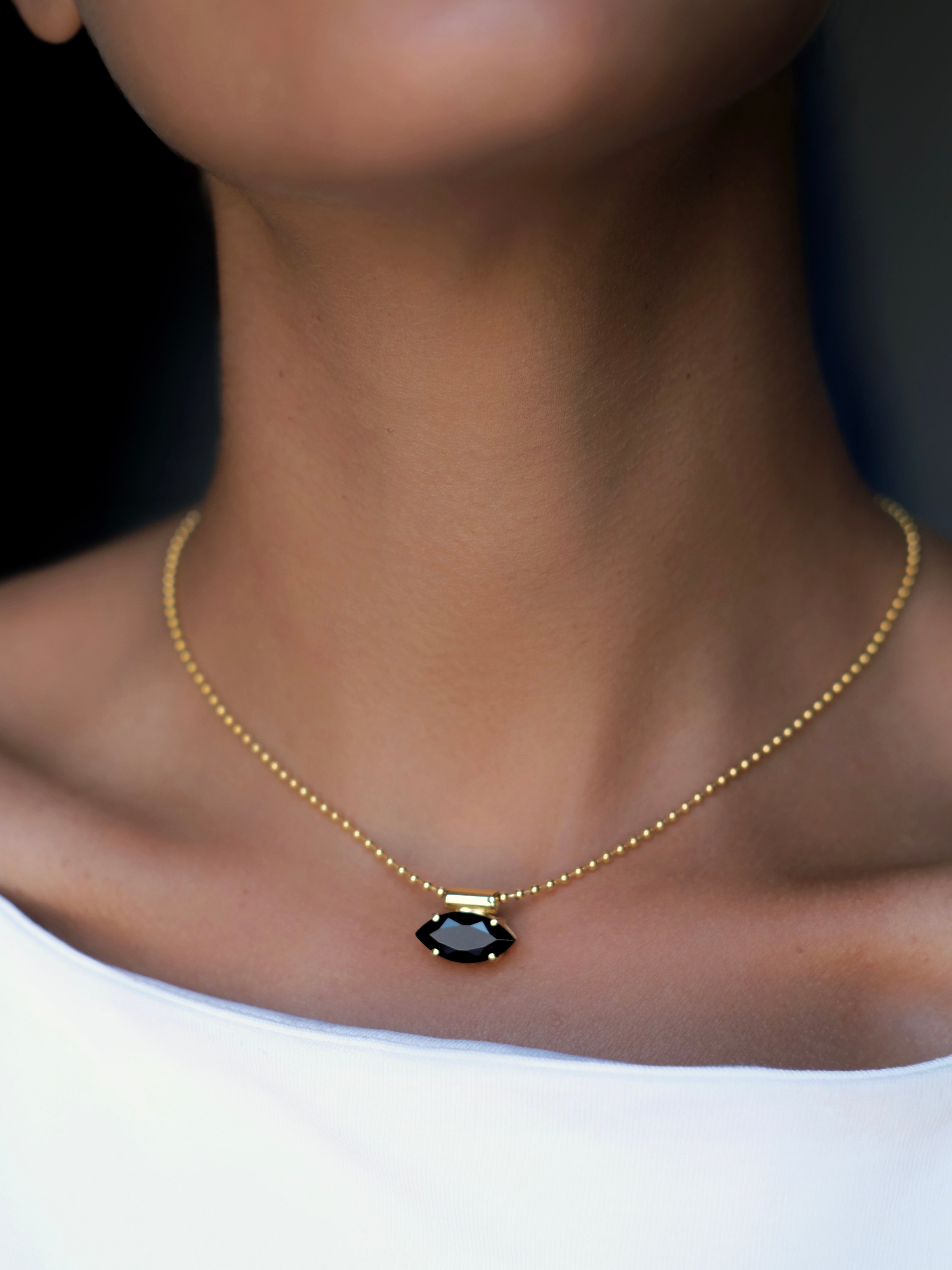 【ROAJU】Black spinel necklace - Gold ★ BTS 愛用★ ROAJU】Black spinel necklace - Gold ☆ BTS 愛用☆ (roaju