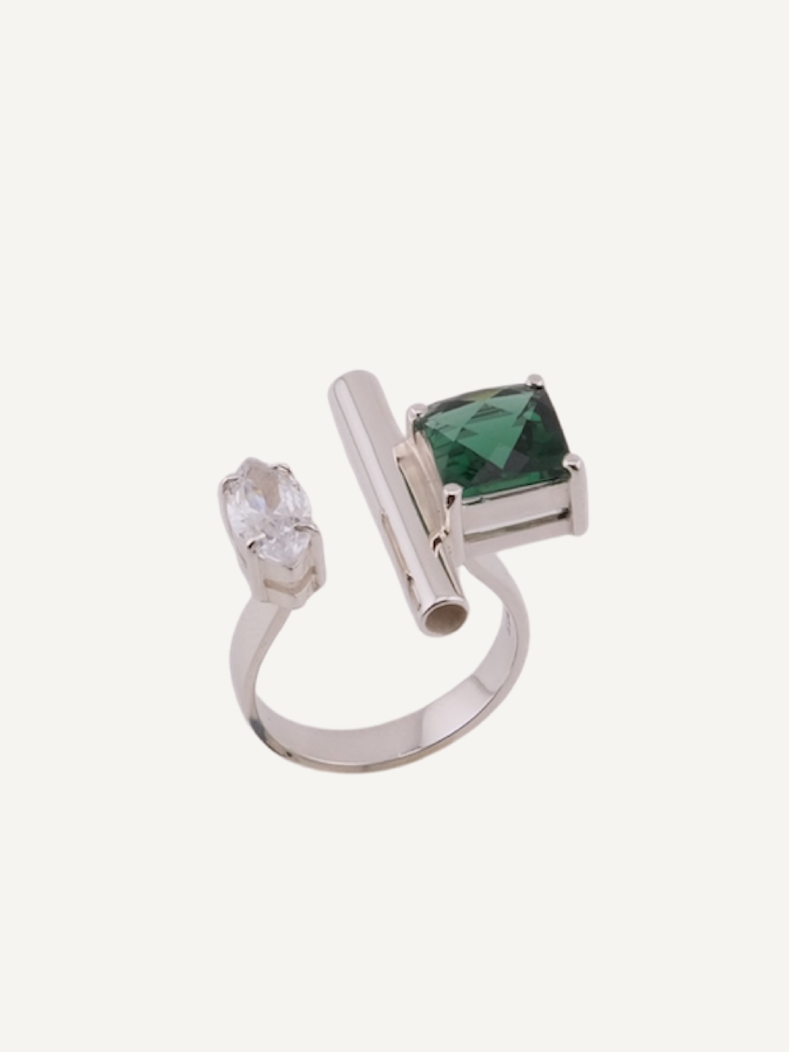 EMMA Green Quartz Silver Ring