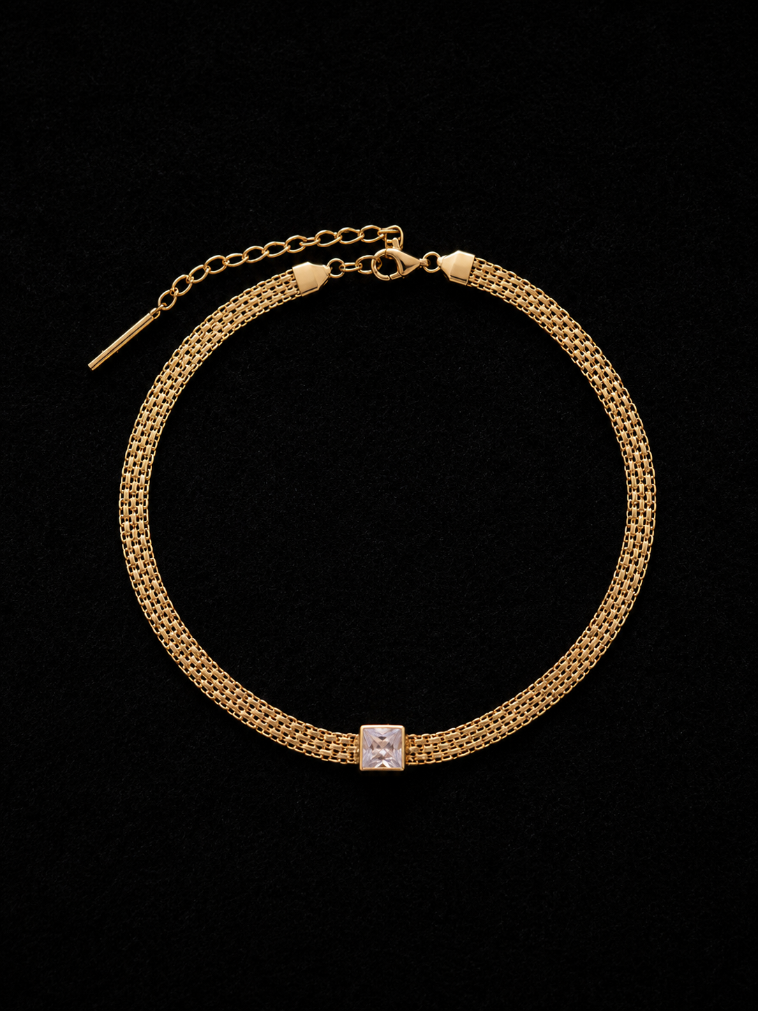 MADINA White CZ Gold Necklace