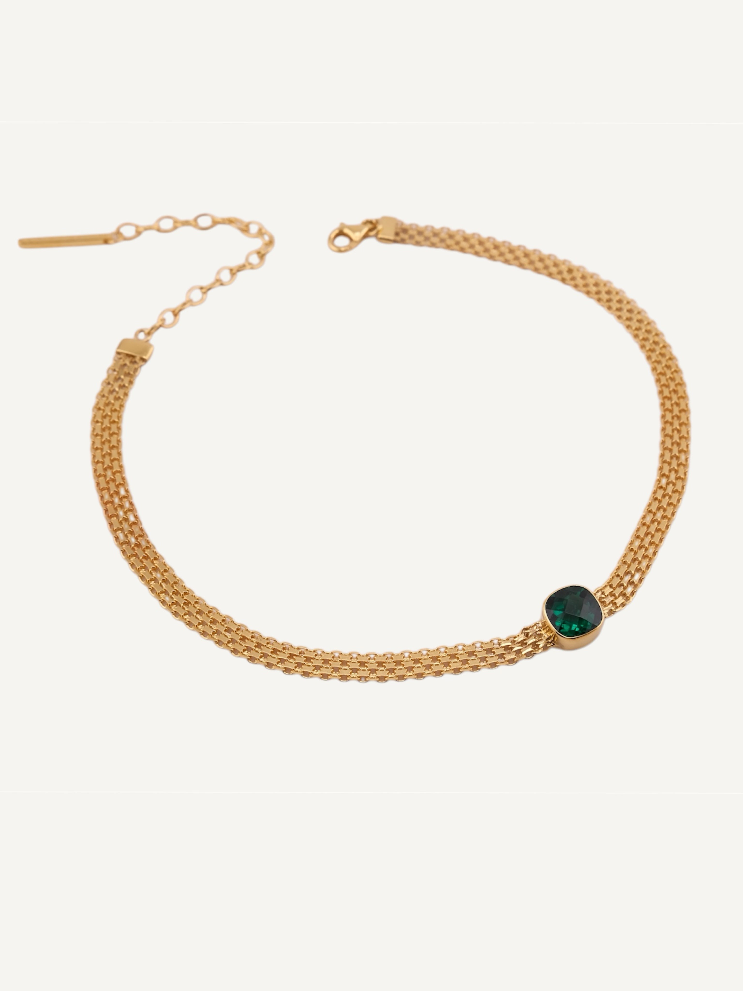 GWEN Green Quartz Gold Necklace