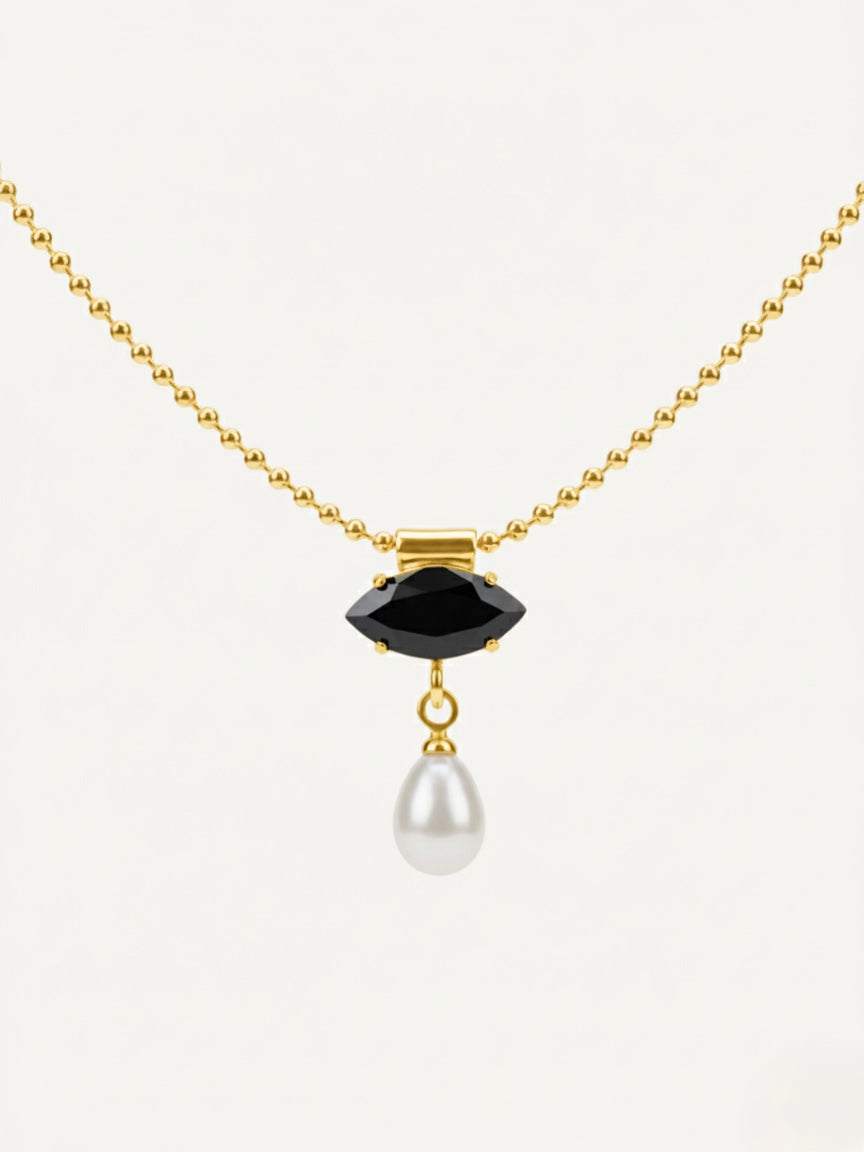 JULIET Black Spinel Gold Necklace