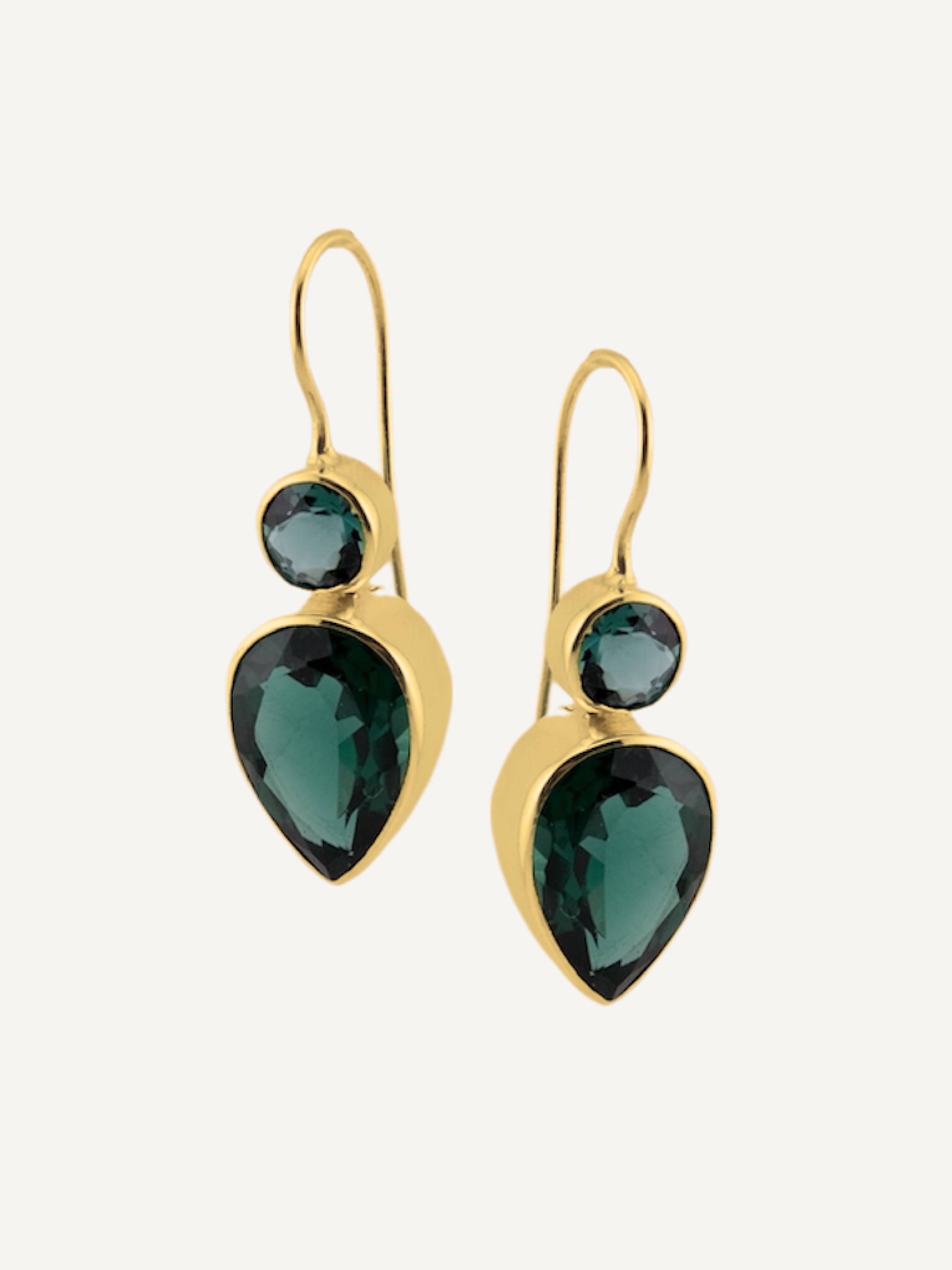 JOAN Green Quartz Gold Earrings