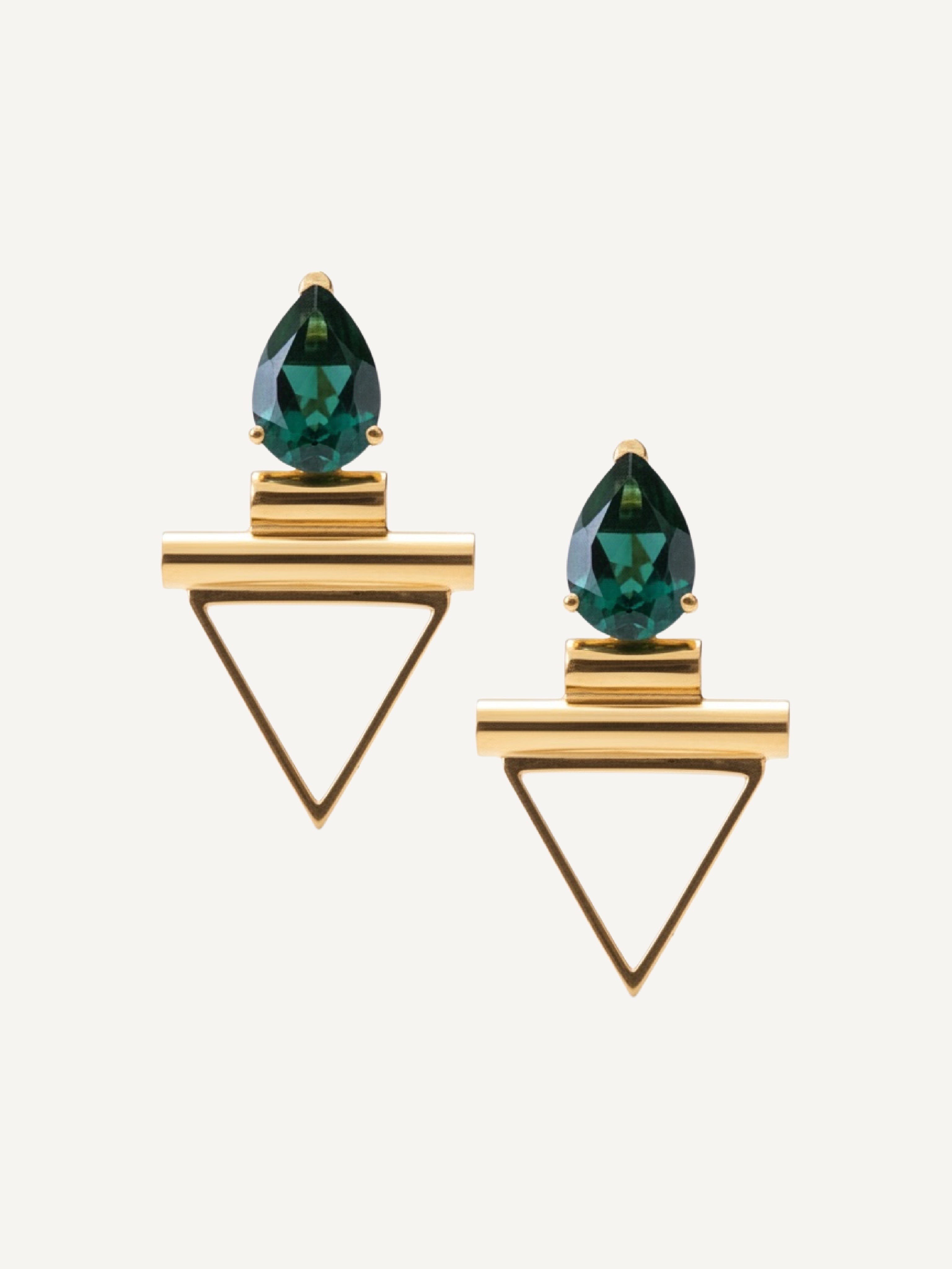 LISA Green Quartz Gold Earrings