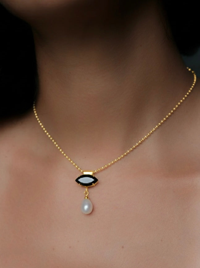 JULIET Black Spinel Gold Necklace