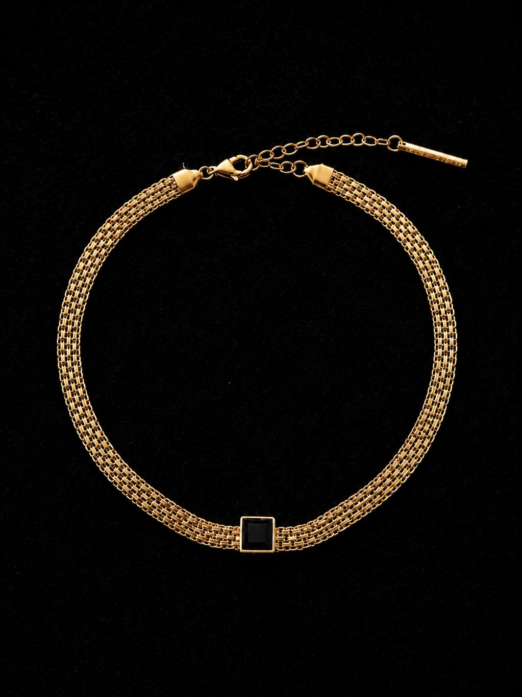 MADINA Black Spinel Gold Necklace