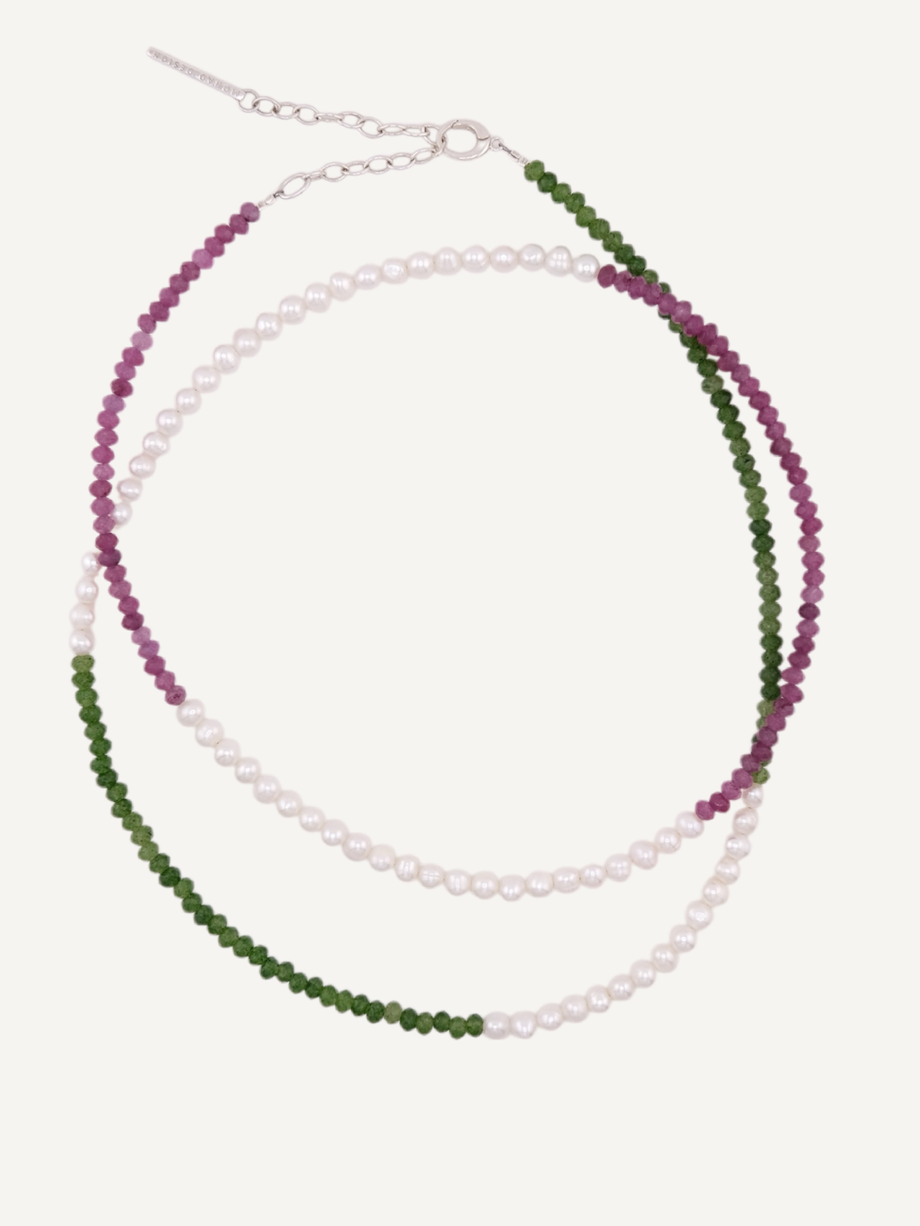 IDA Tourmaline and Pearl Silver Necklace