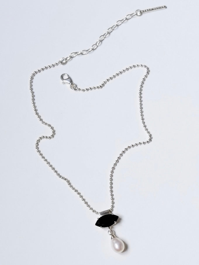 JULIET Black Spinel Silver Necklace