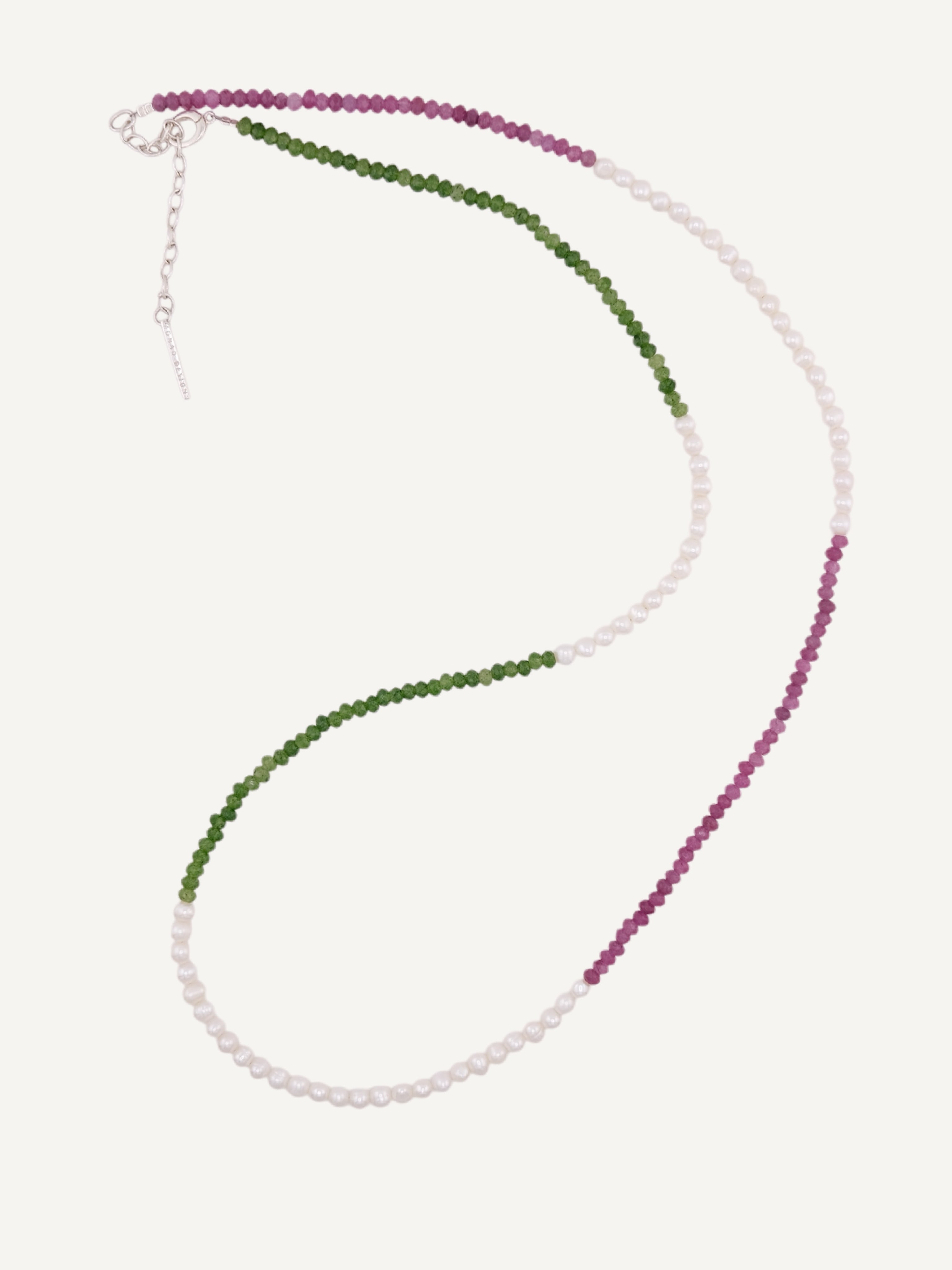 IDA Tourmaline and Pearl Silver Necklace