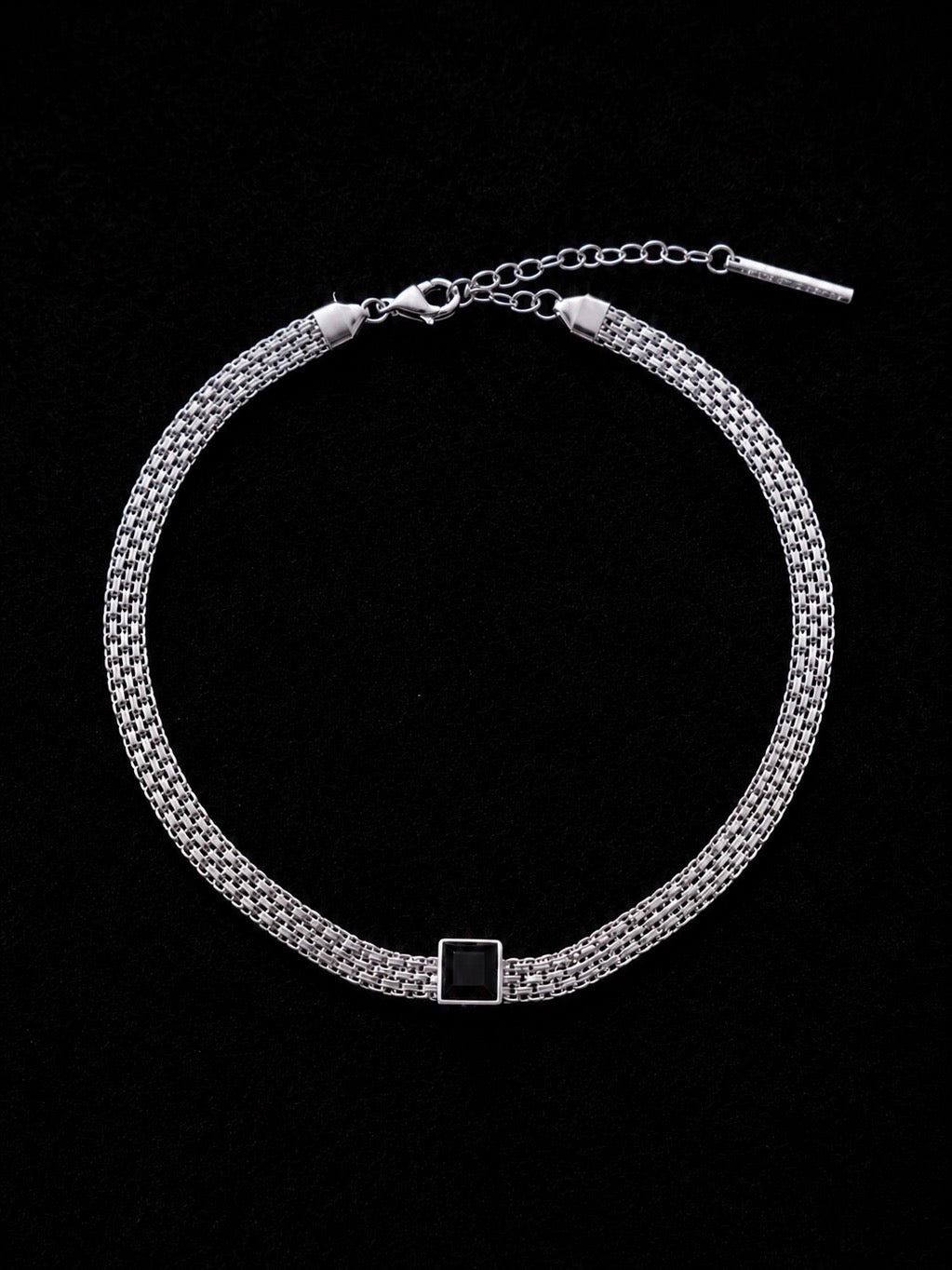 MADINA Black Spinel Silver Necklace