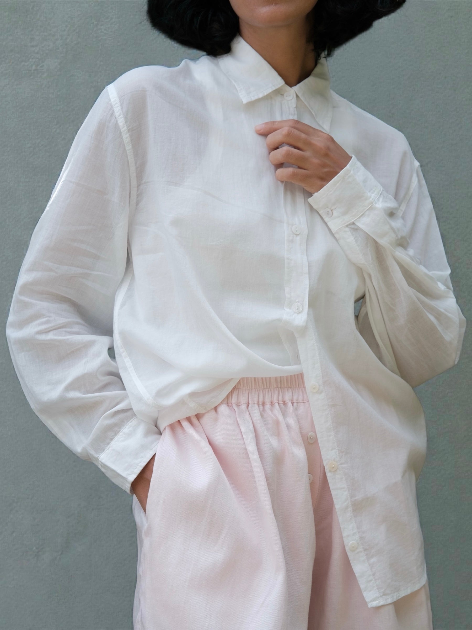 Shirt Classic Sheer Cotton White
