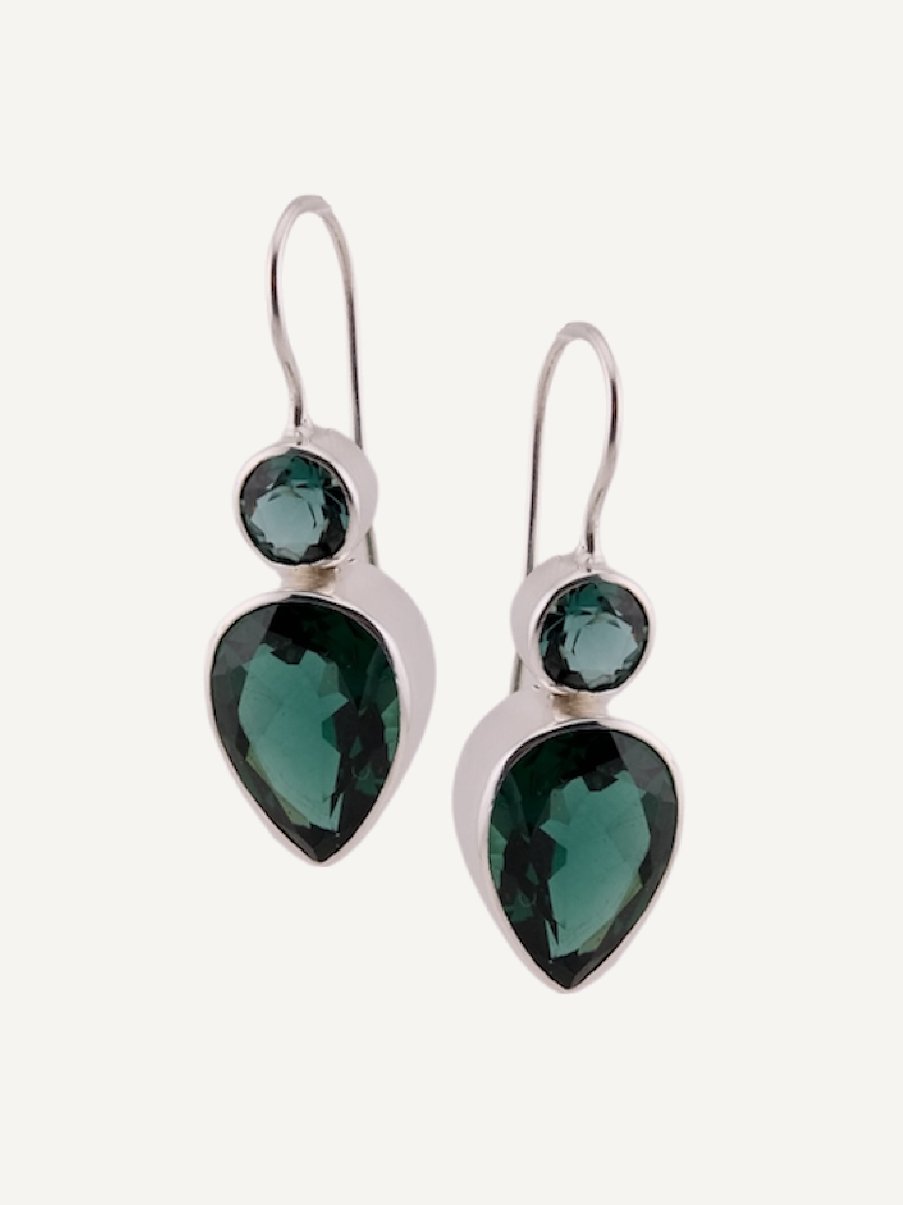 JOAN Green Quartz Silver Earrings