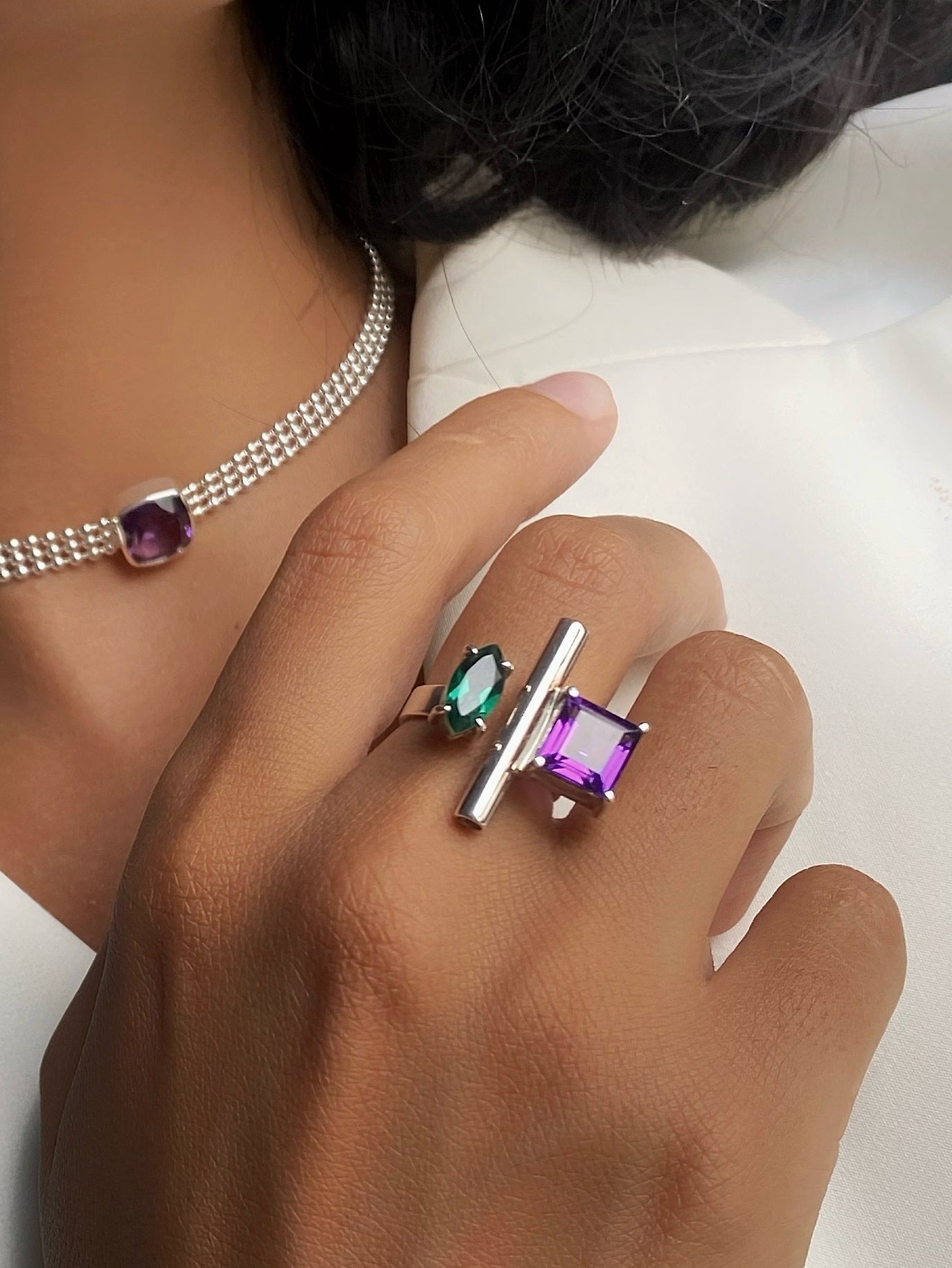 EMMA Amethyst Silver Ring