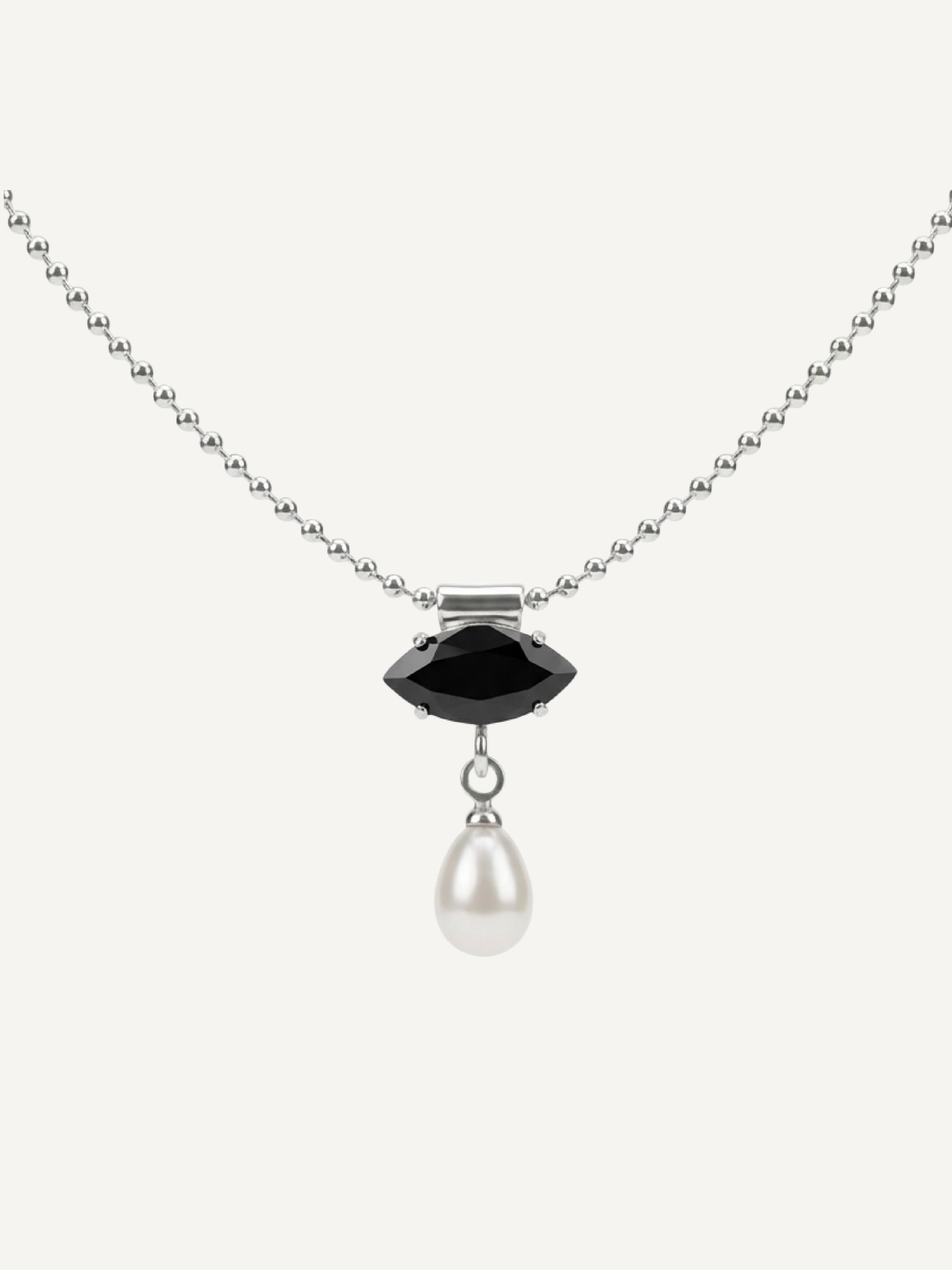 JULIET Black Spinel Silver Necklace