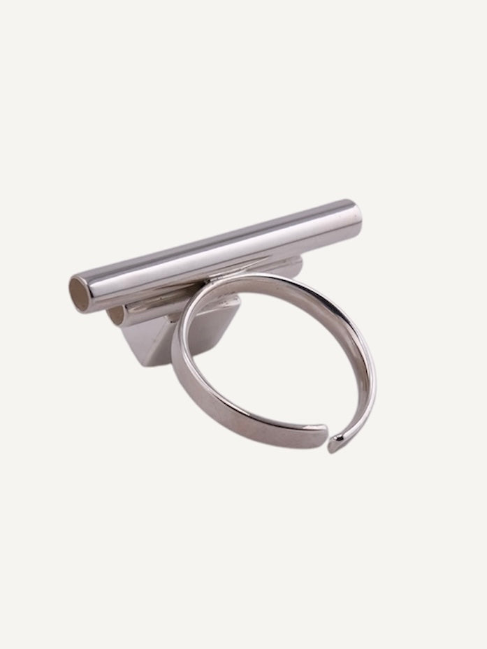 MARU Black Spinel Silver Ring