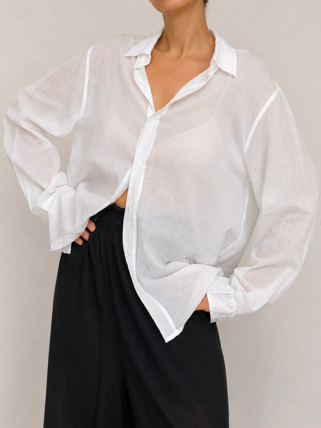 Shirt Classic Sheer Cotton White