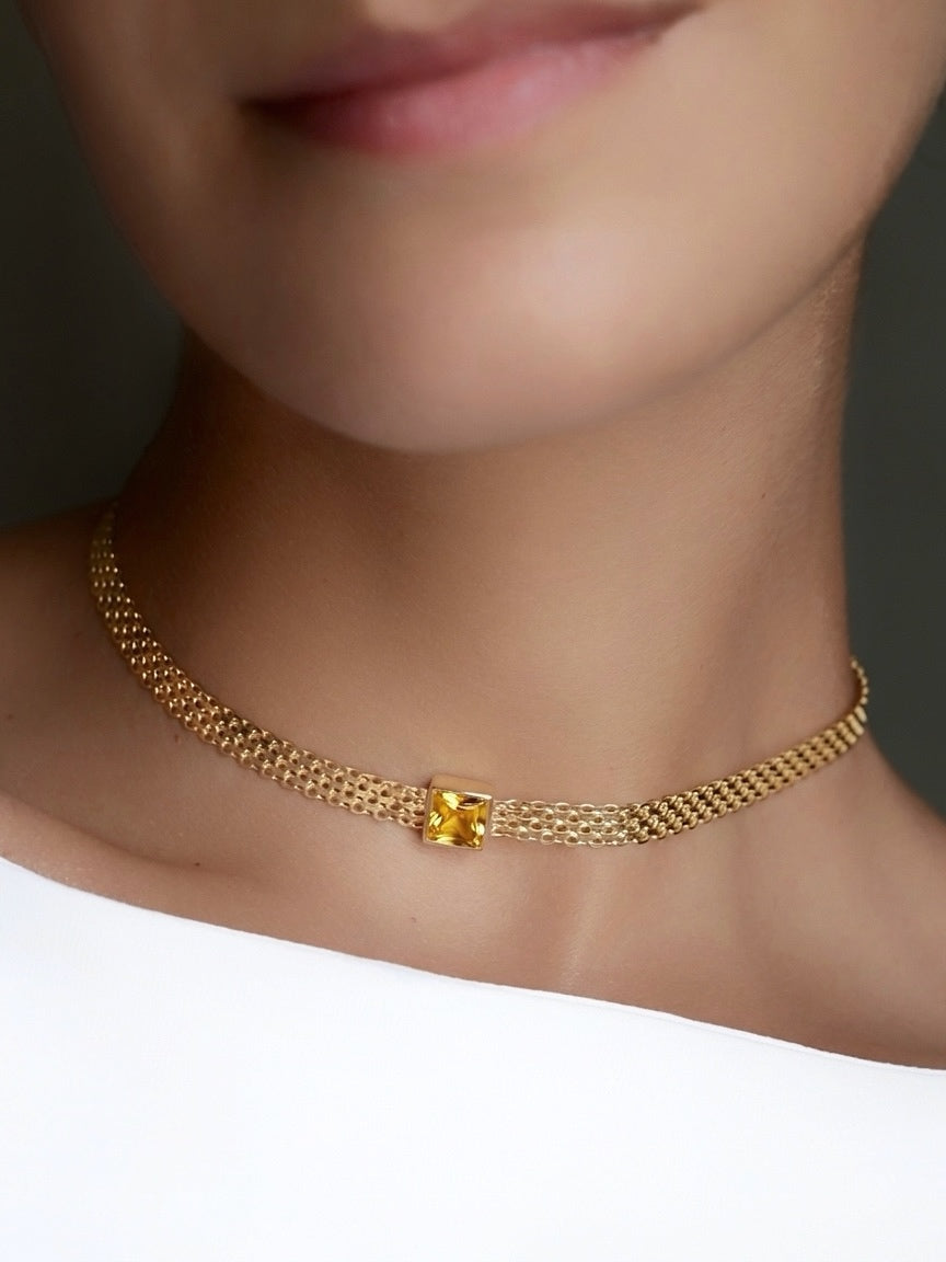 MADINA Citrine Gold Necklace